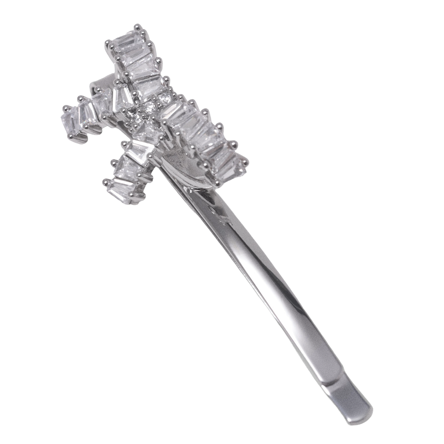 Barette nœud en strass MAJE Argent