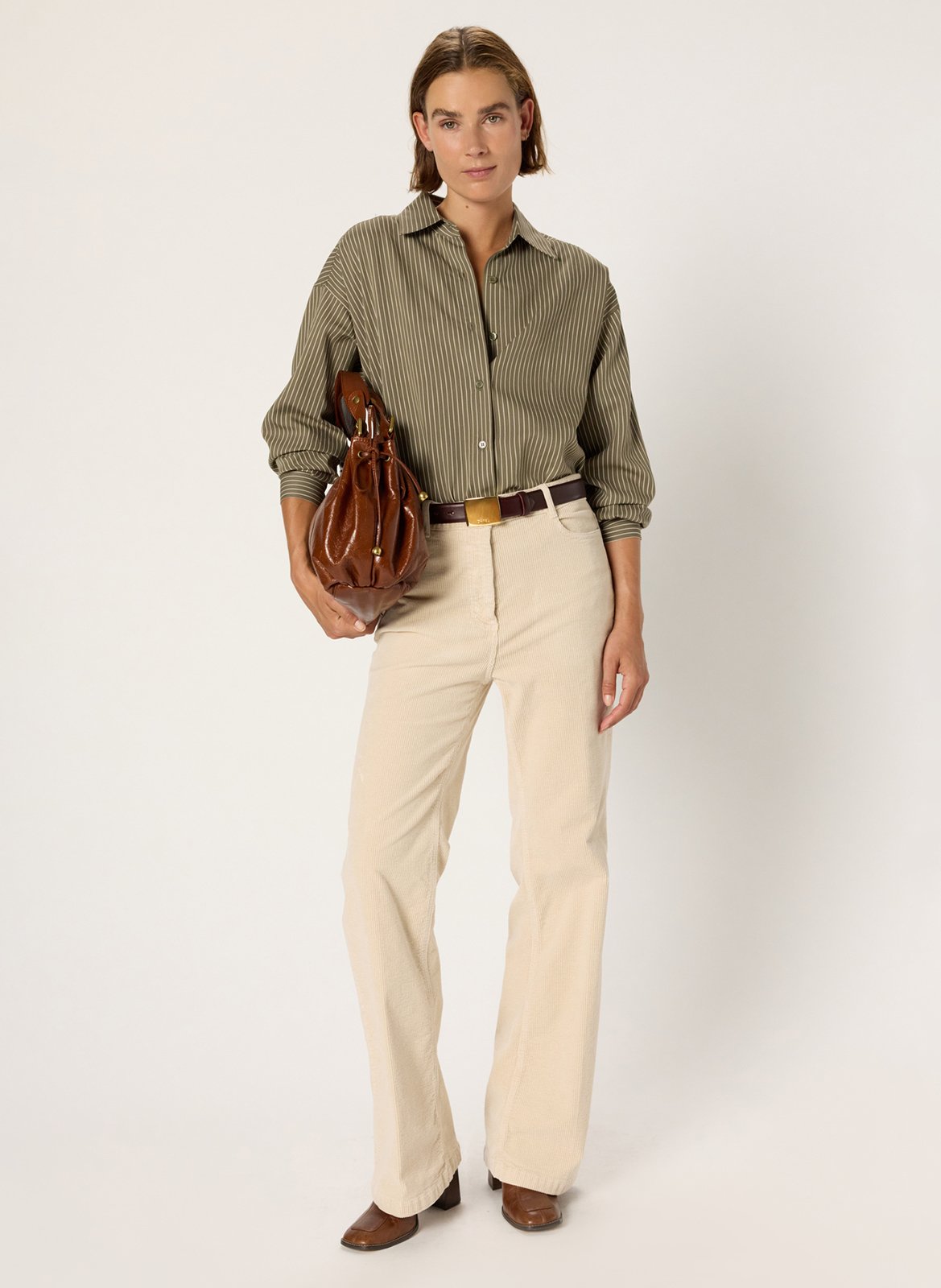 Broek met hoge taille van corduroy GERARD DAREL Beige