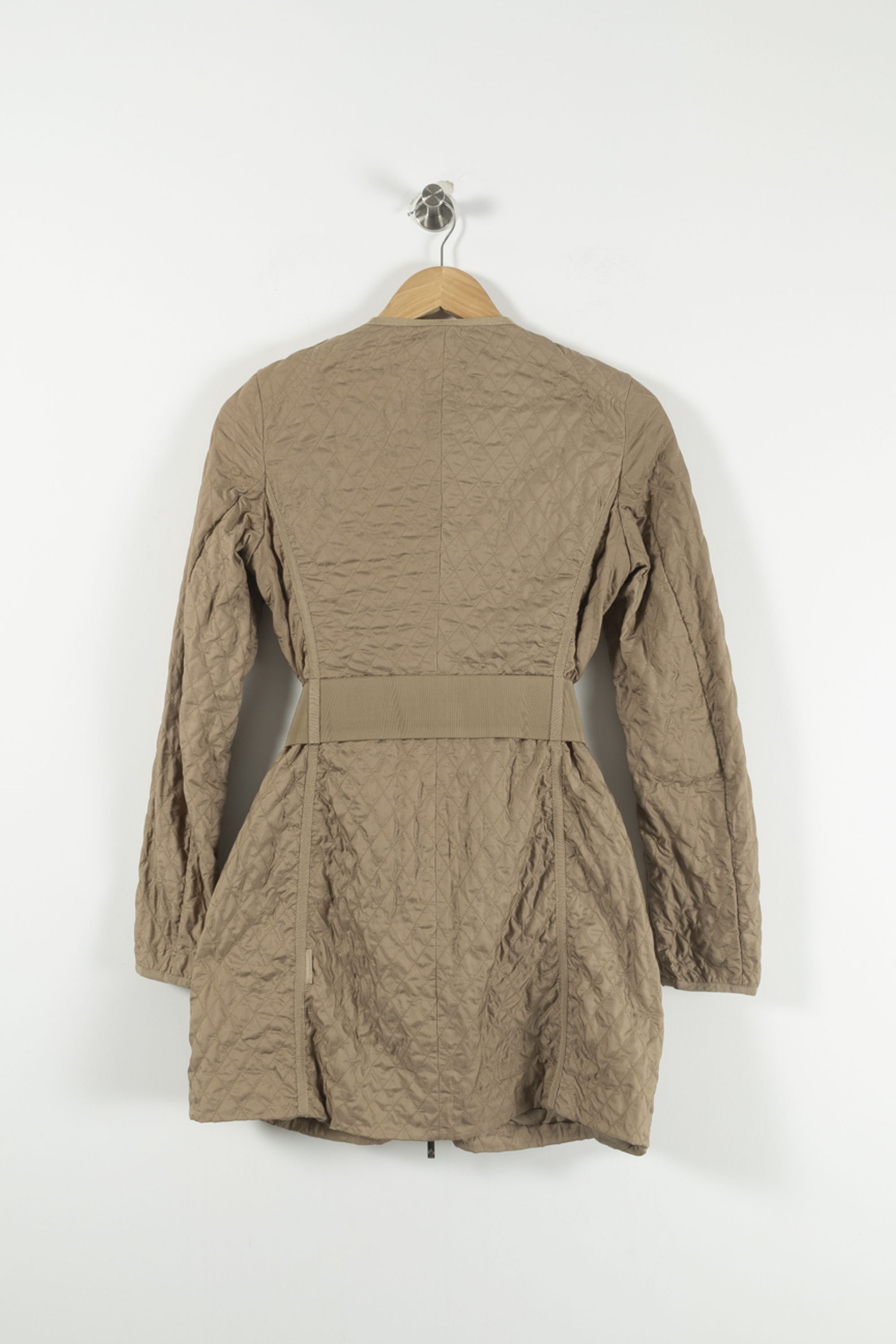 Lightweight quilted padded jacket with high neck MONCLER - Seconde Main Beige