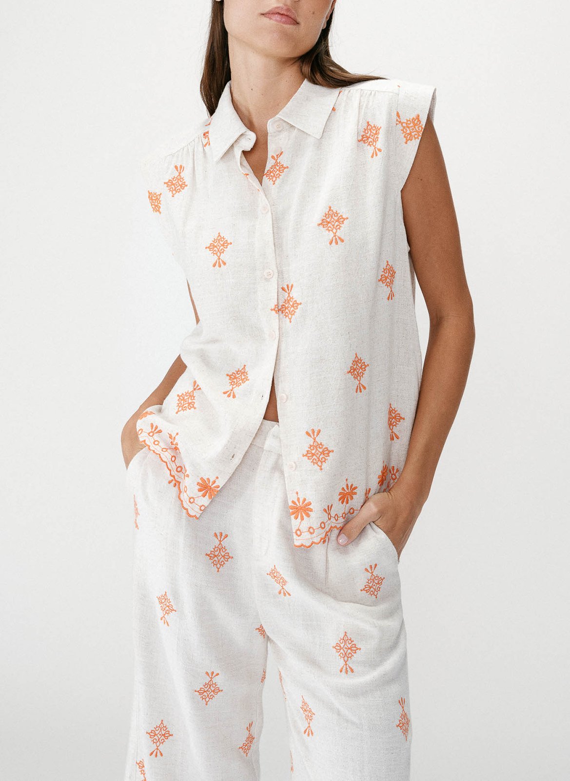 Blouse col classique  GRACE ET MILA Orange