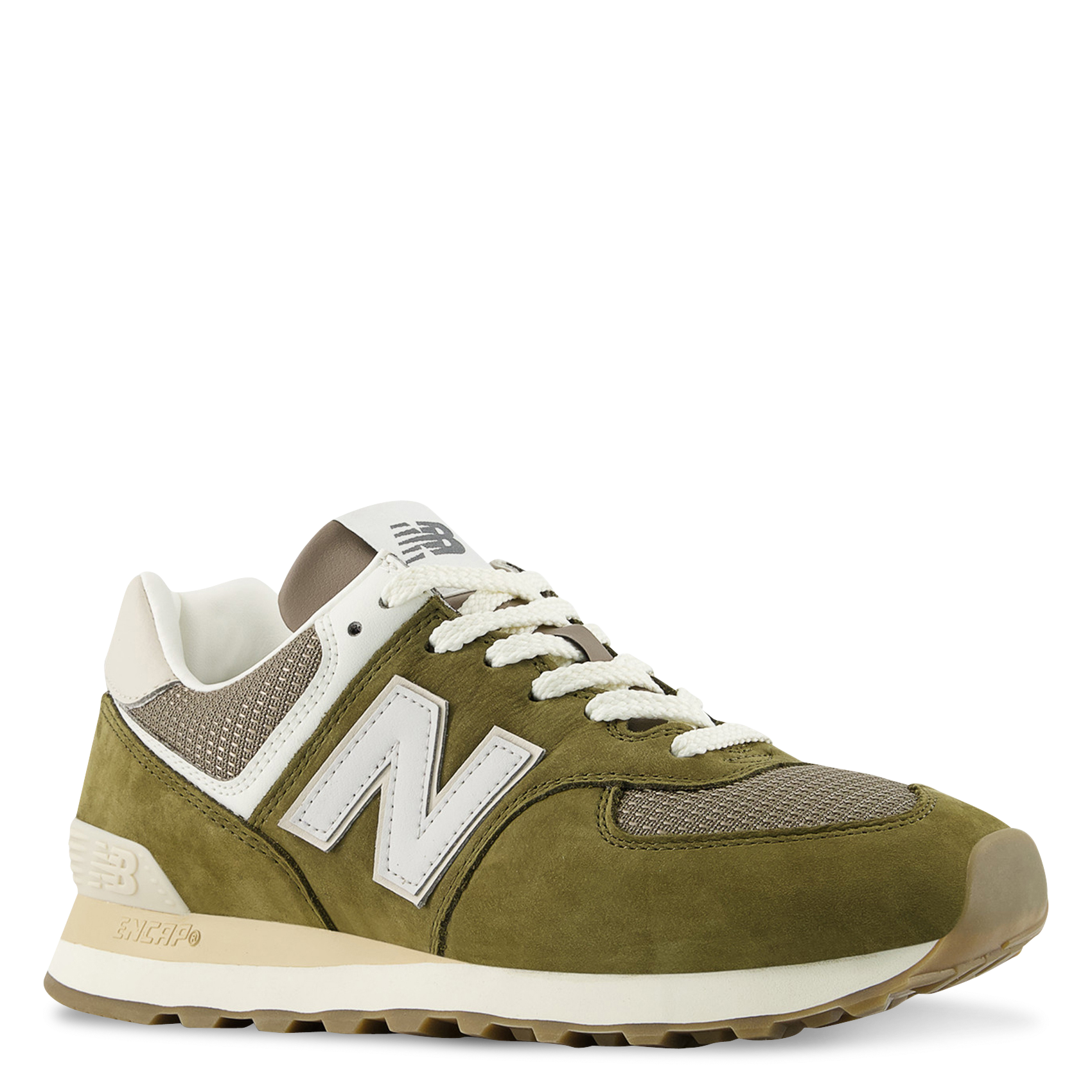 Low-top leather mix sneakers NEW BALANCE Green