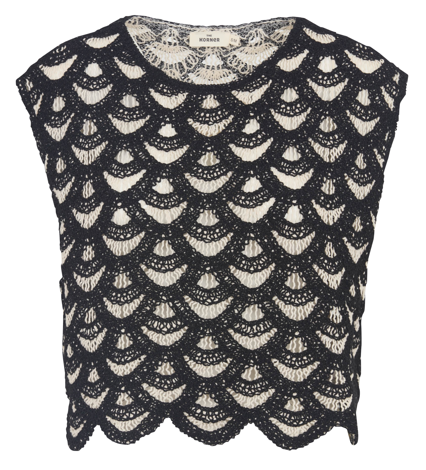 Top sans manches court en crochet THE KORNER