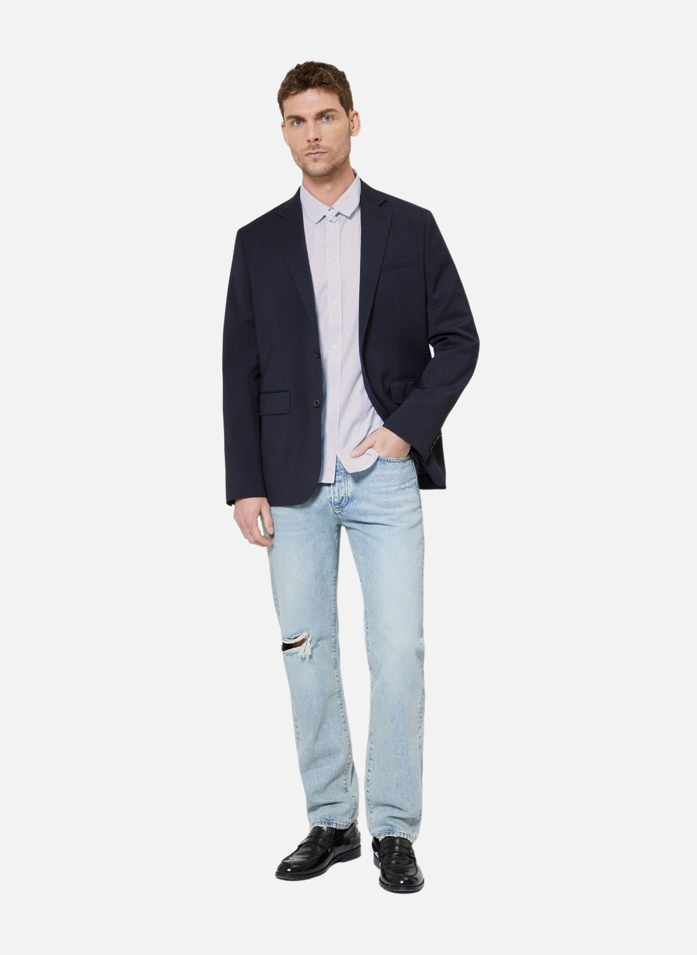 Shirt with striped strap collar THE KOOPLES Black