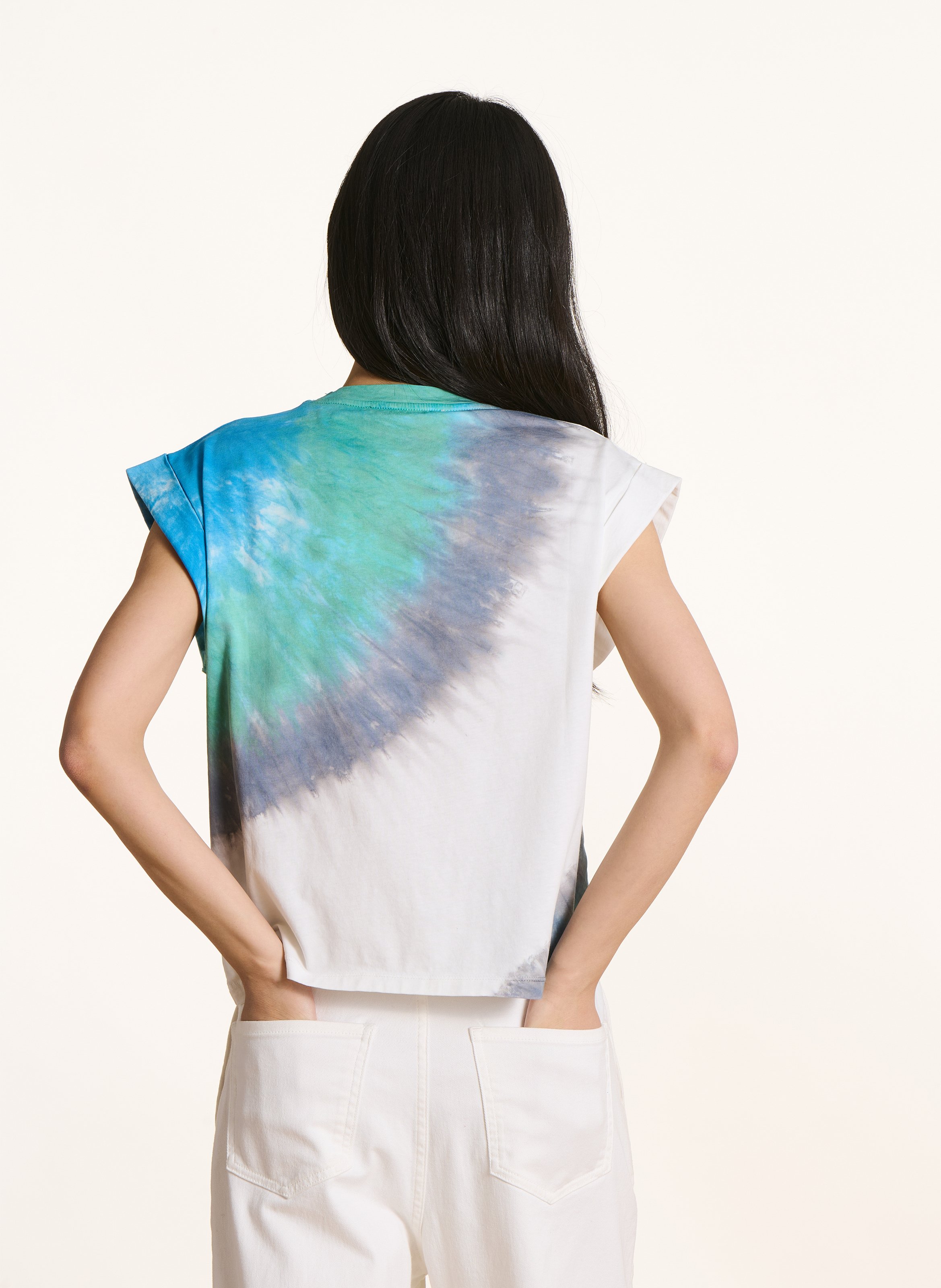 Tee-shirt droit en coton LA FEE MARABOUTEE Bleu