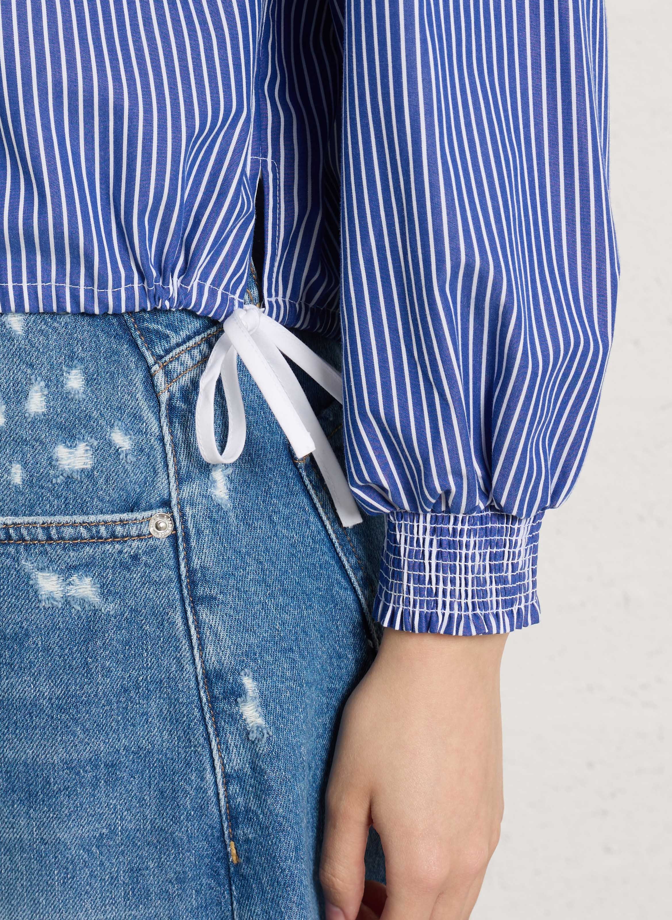 Striped blouse with classic collar BERENICE Blue