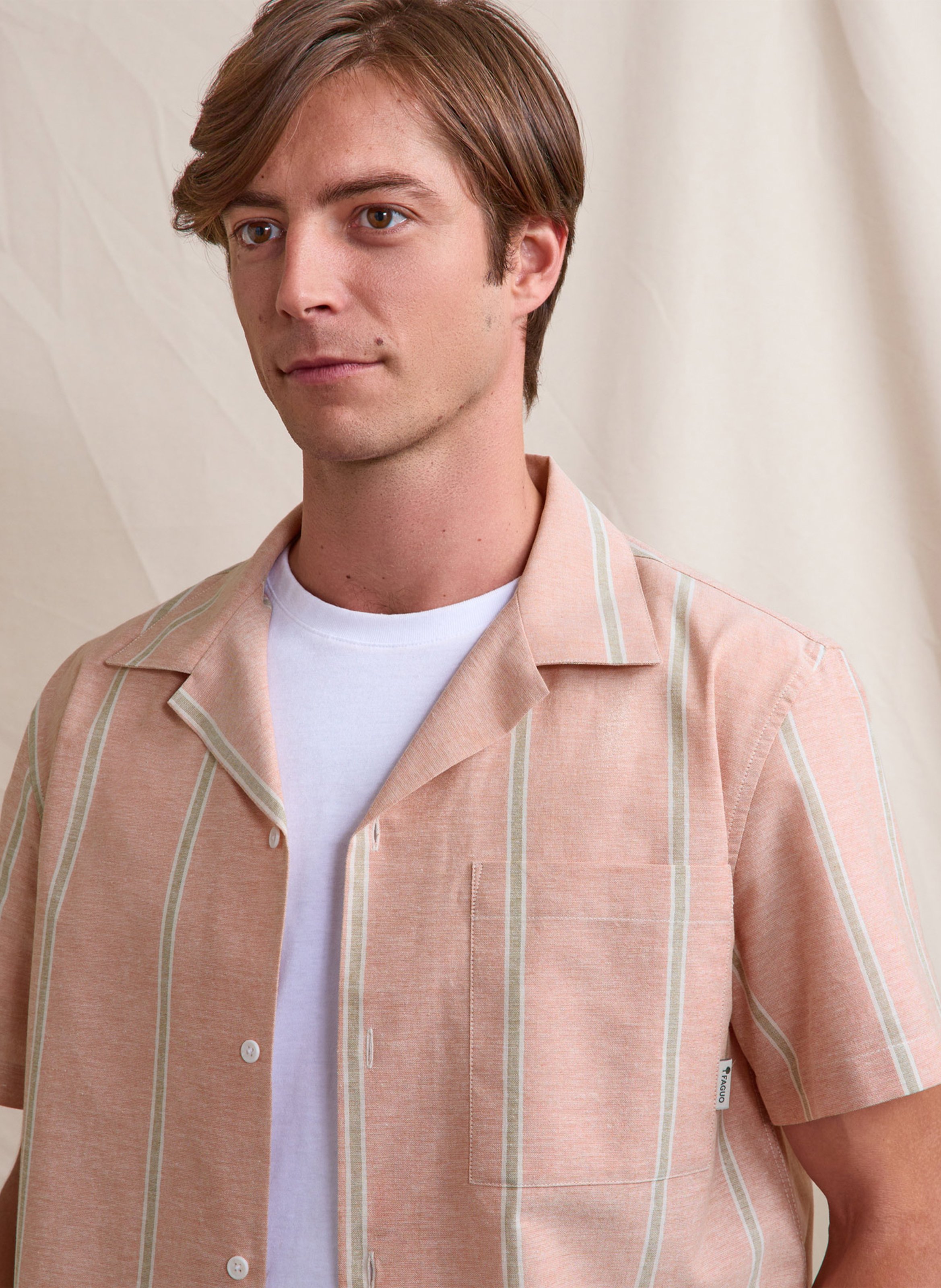 Casual gestreept overhemd FAGUO Rood