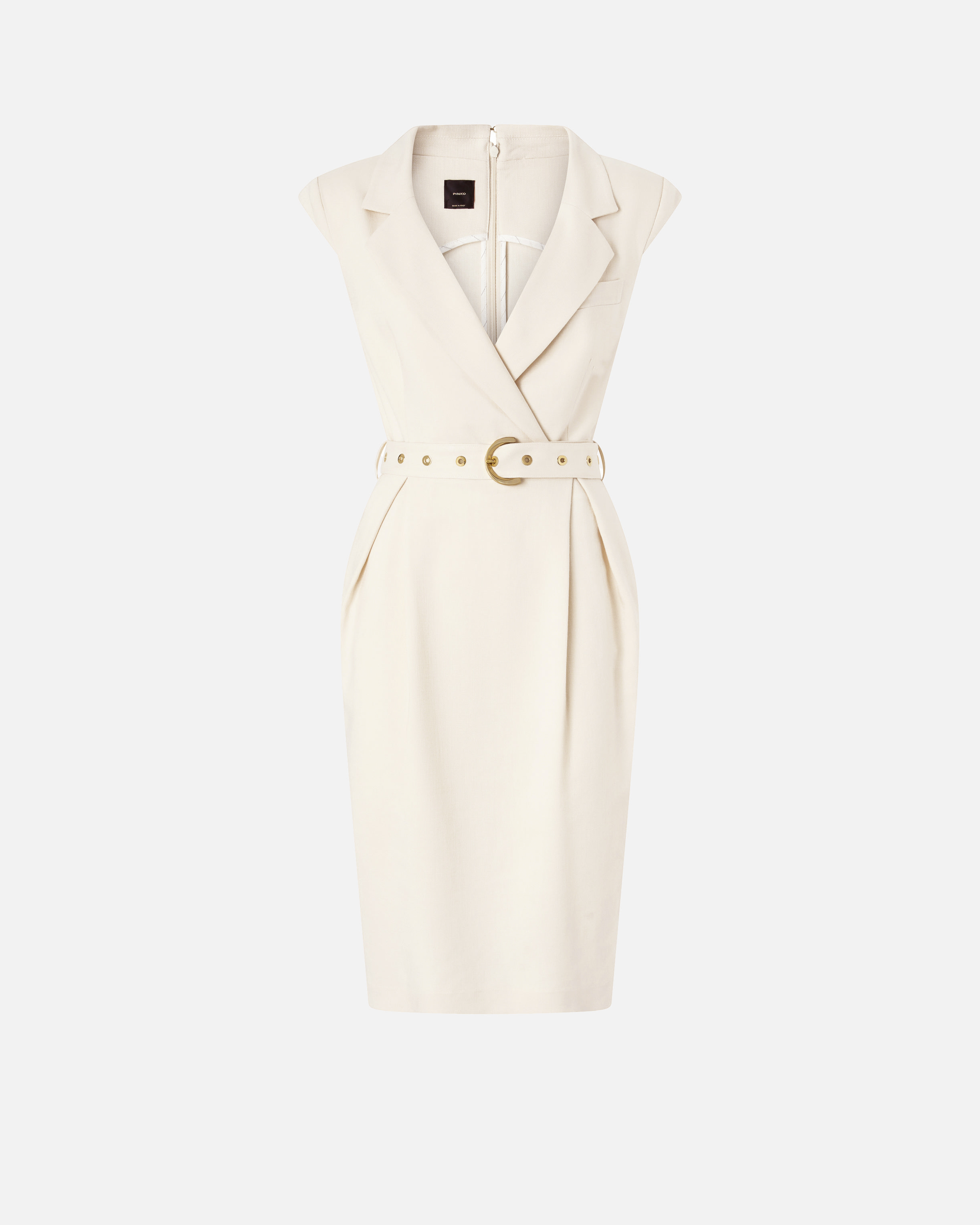 Robe portefeuille midi ceinturée PINKO Beige