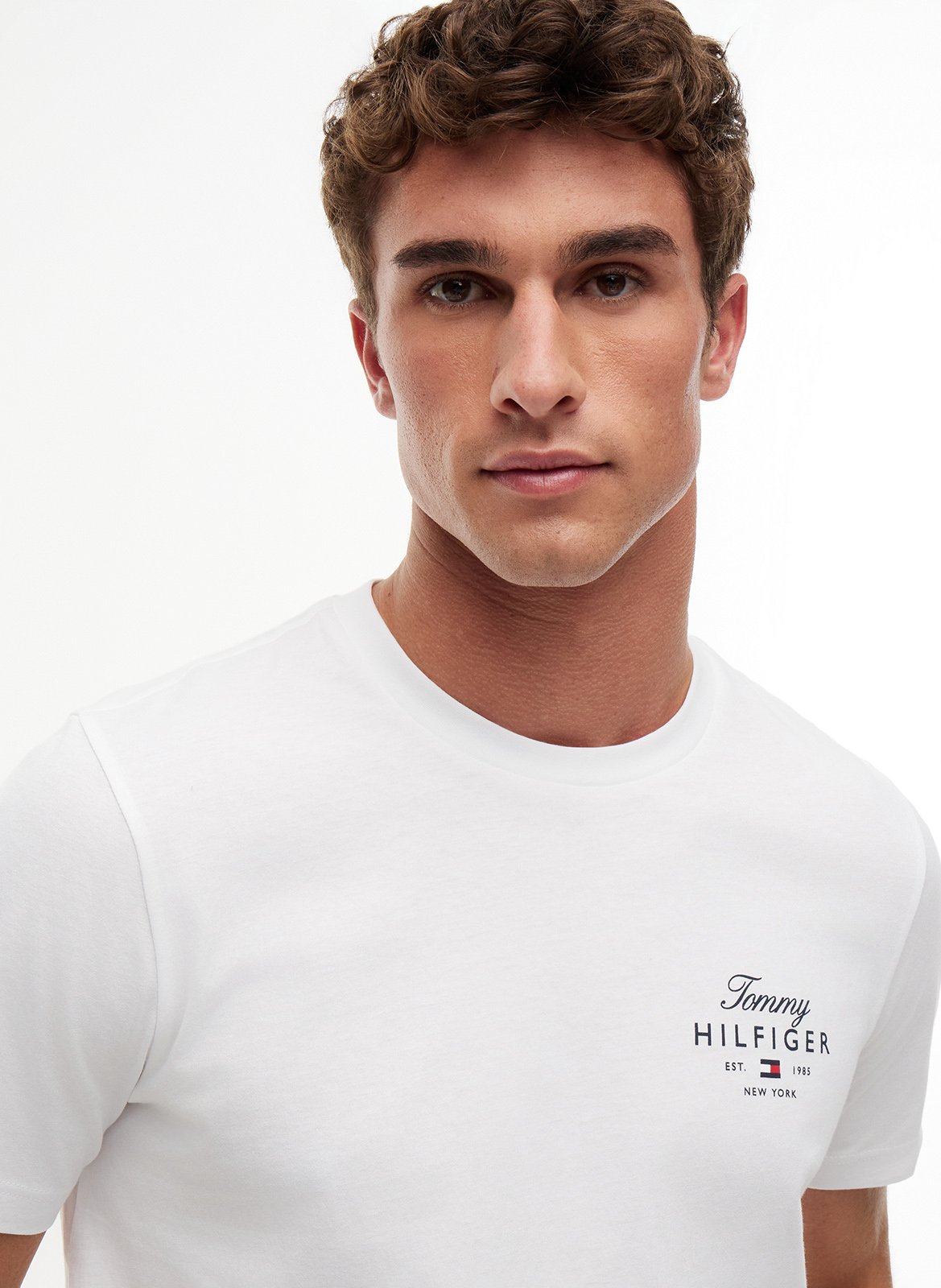 Baumwoll-Pullover mit Rundhalsausschnitt TOMMY HILFIGER Weiss