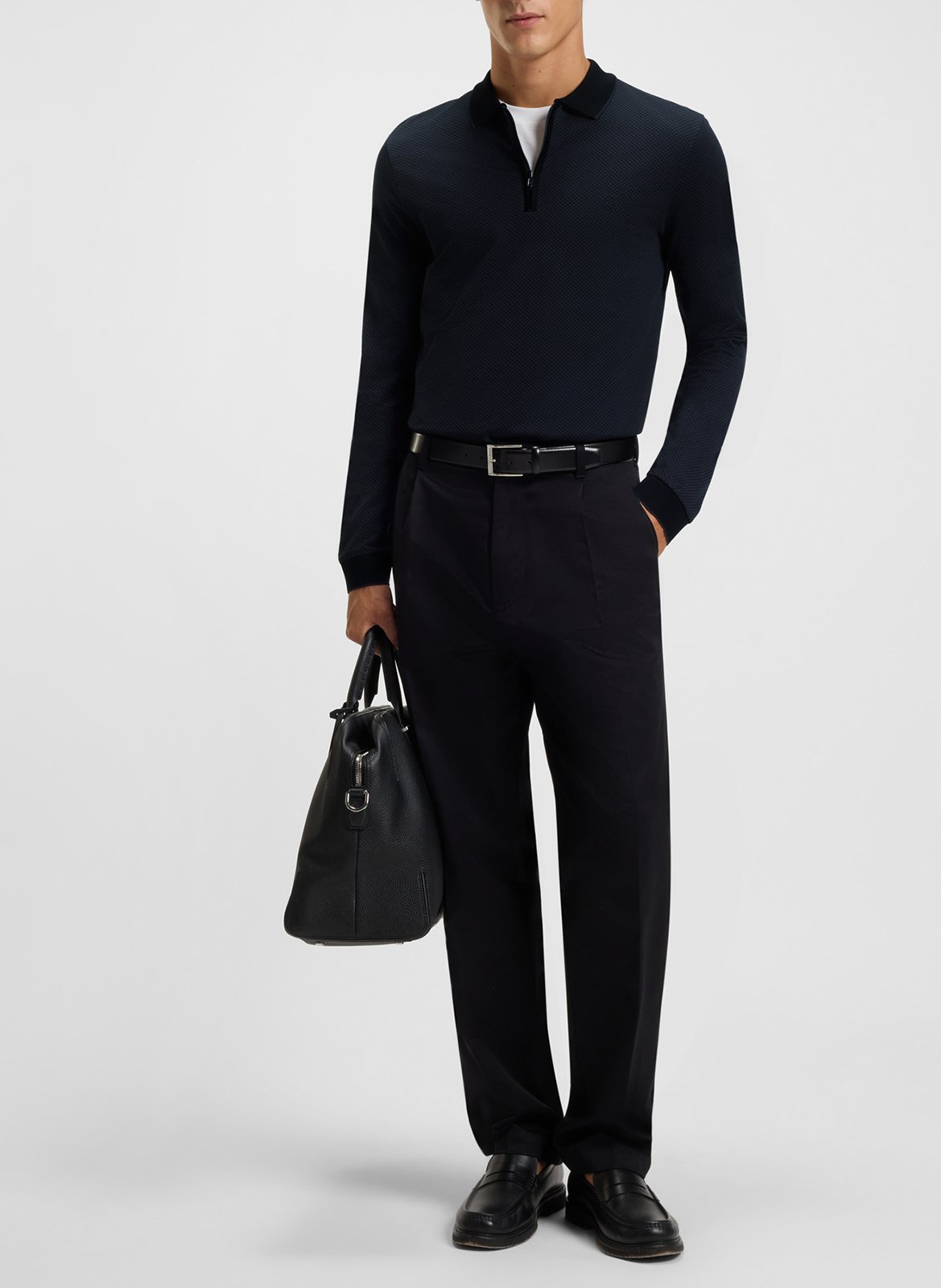 Fitted cotton polo BOSS Black