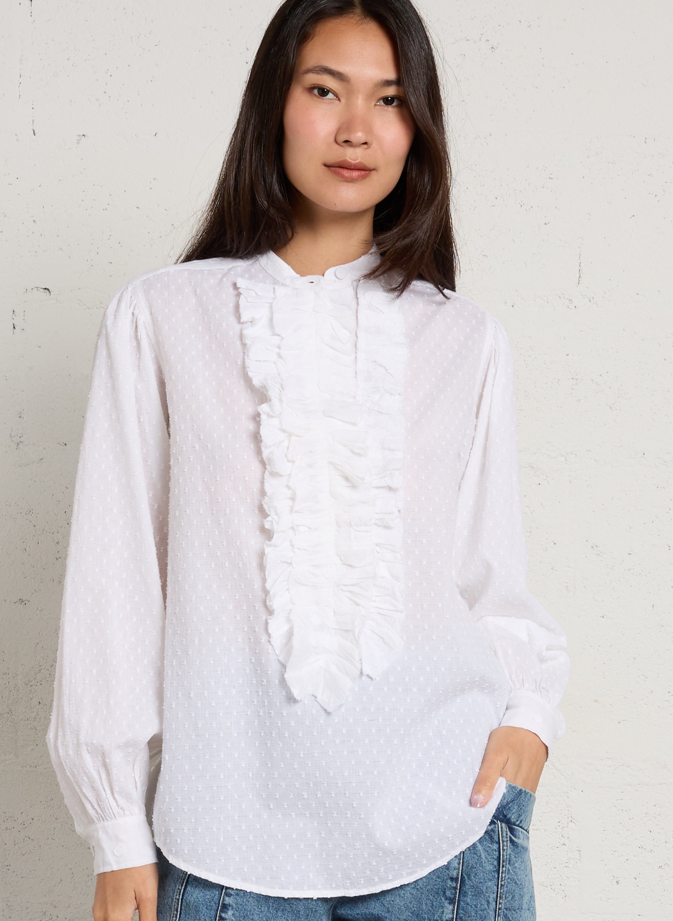 Gerade Bluse aus Baumwolle LAURENCE BRAS Weiss