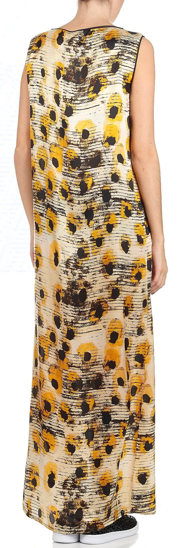 Long printed silk dress MOMONI Beige