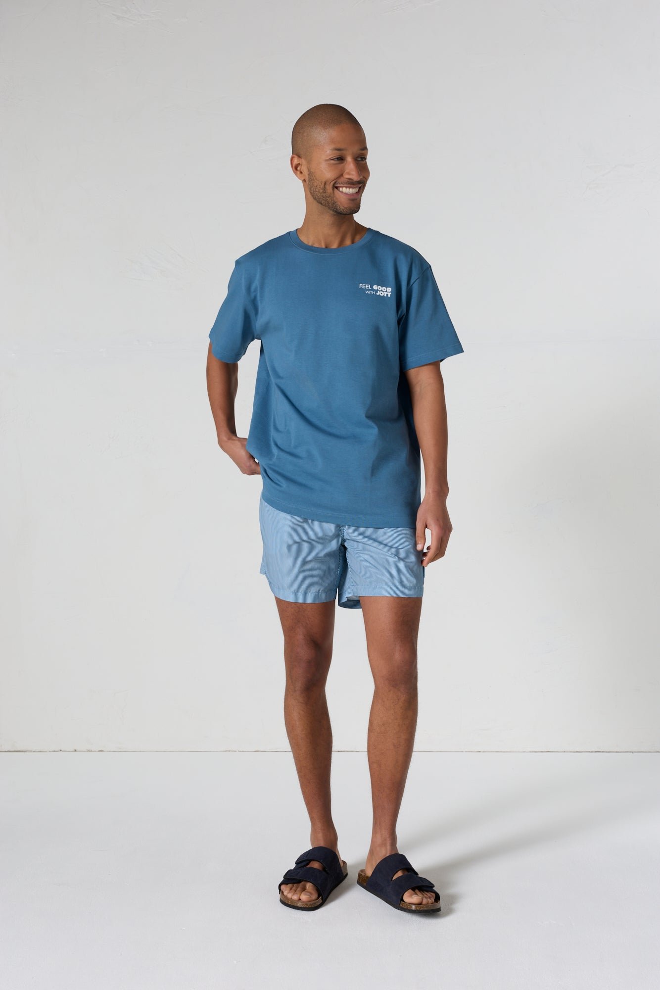 Round neck unisex printed kood t-shirt JOTT Blue