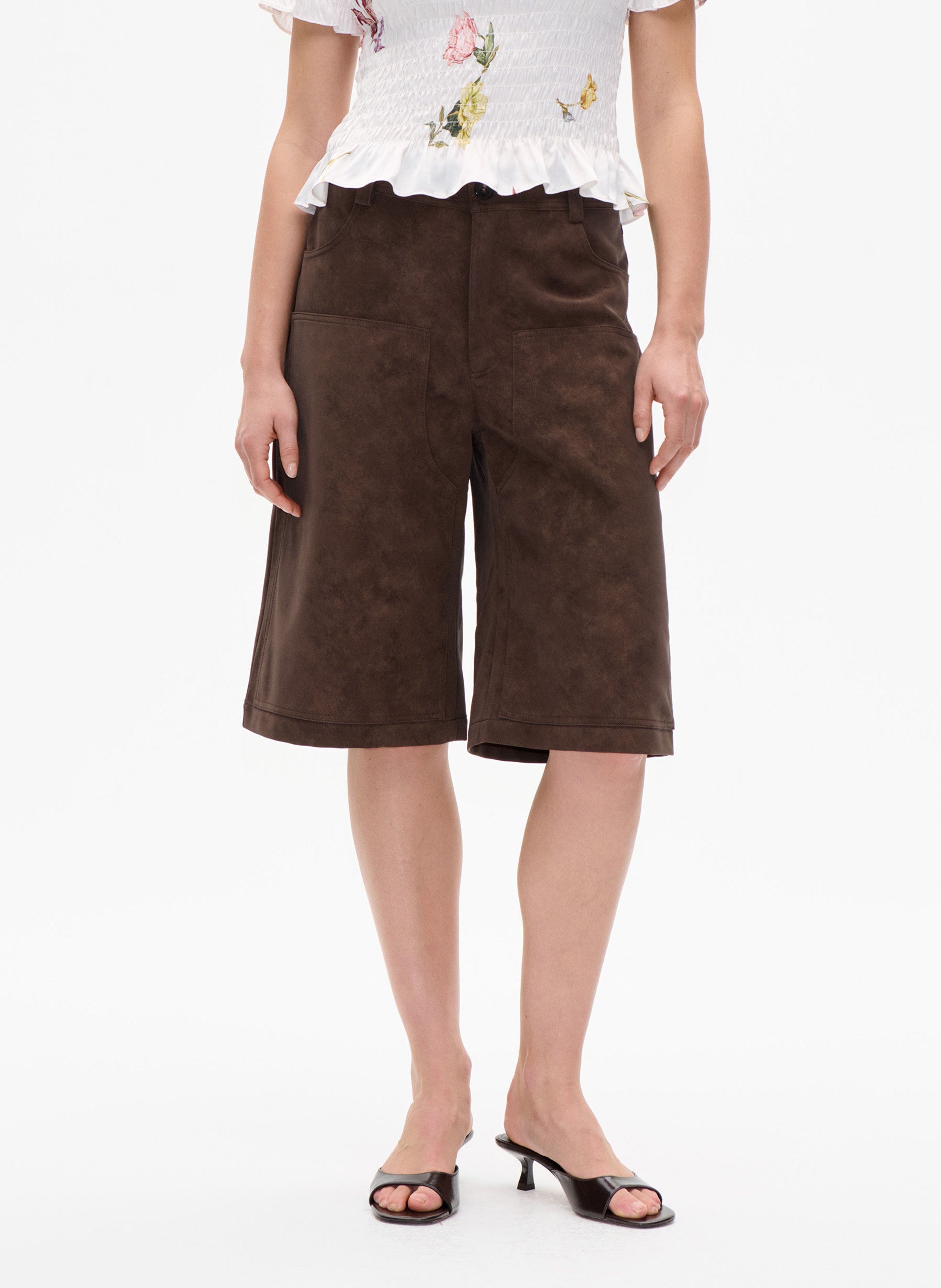 Bermuda droit effet cuir BAUM UND PFERDGARTEN Marron