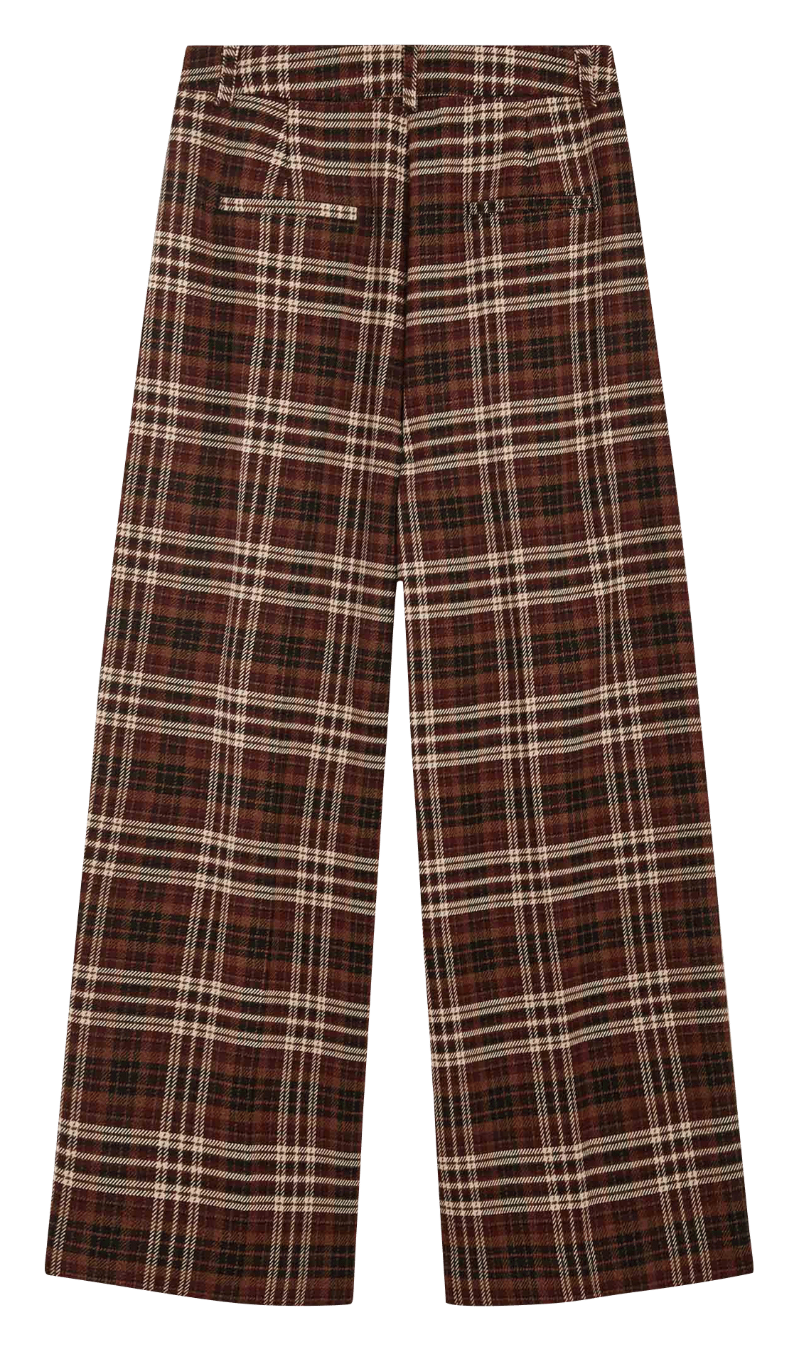 Pantalon de costume droit à carreaux GRACE ET MILA Rouge
