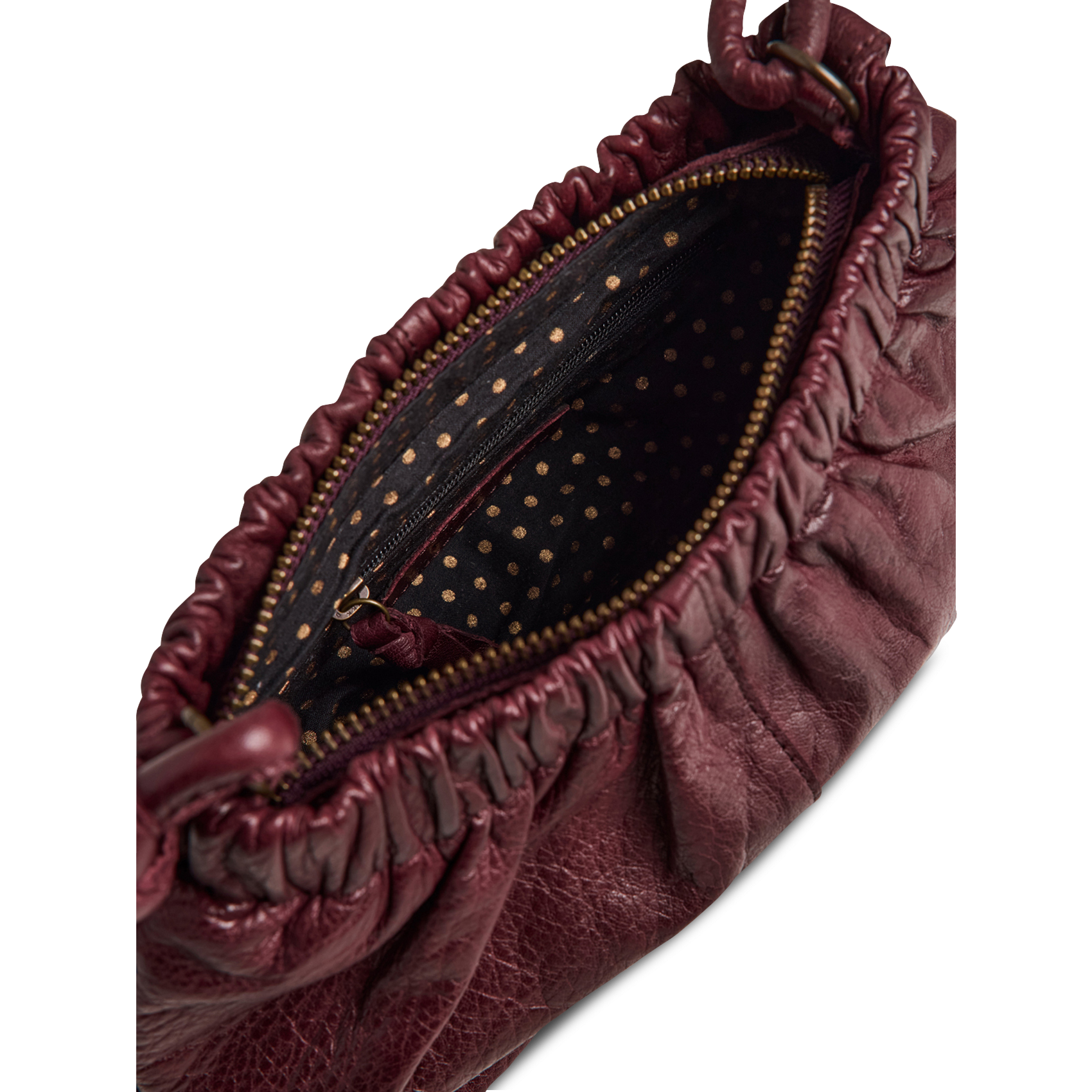 Leather shoulder bag PIECES Plums