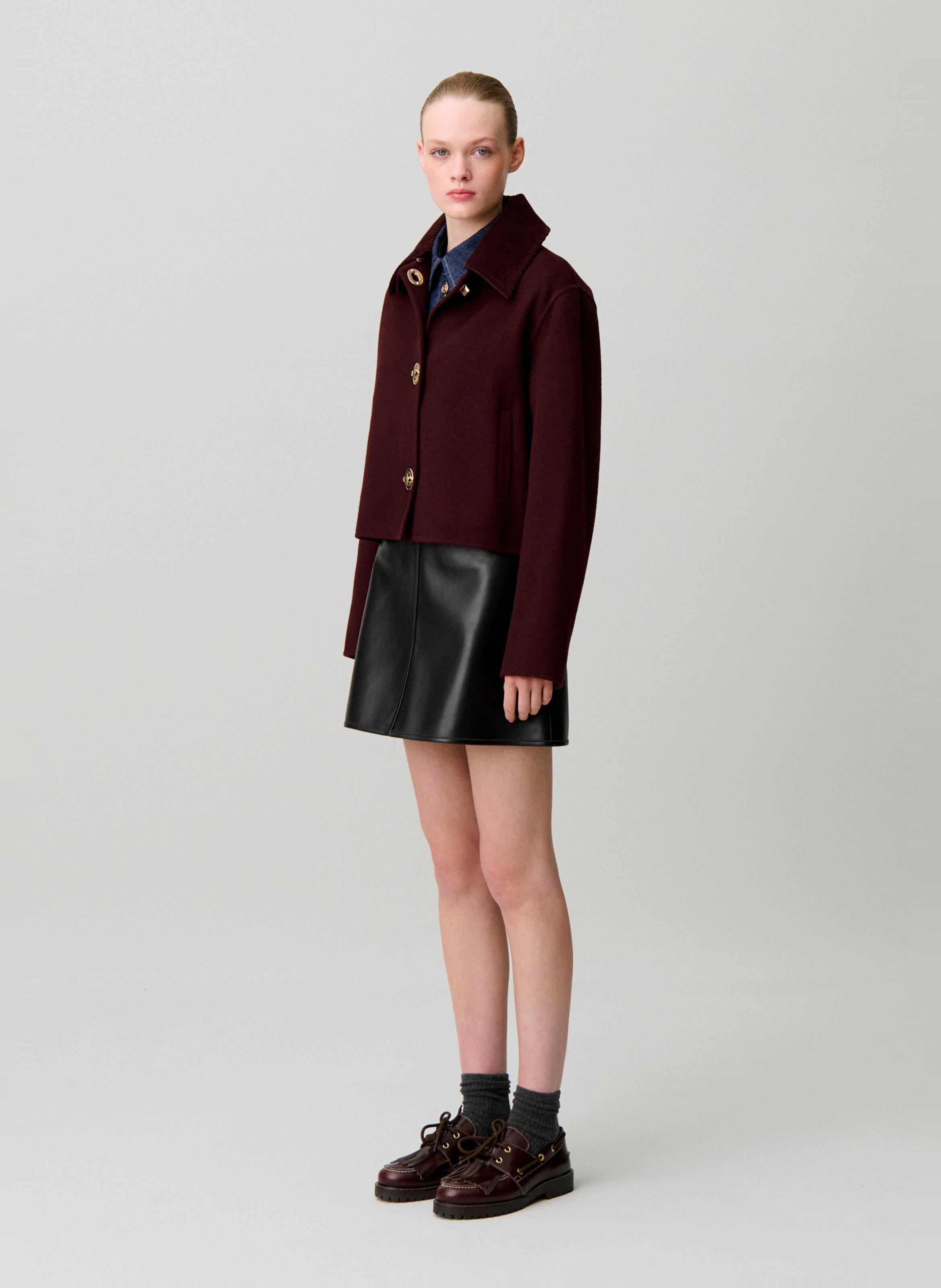 Veste courte en laine mélangée CLAUDIE PIERLOT Rouge