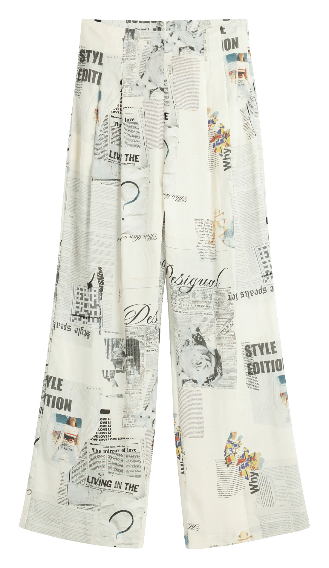 Pantalon large imprimé DESIGUAL Blanc