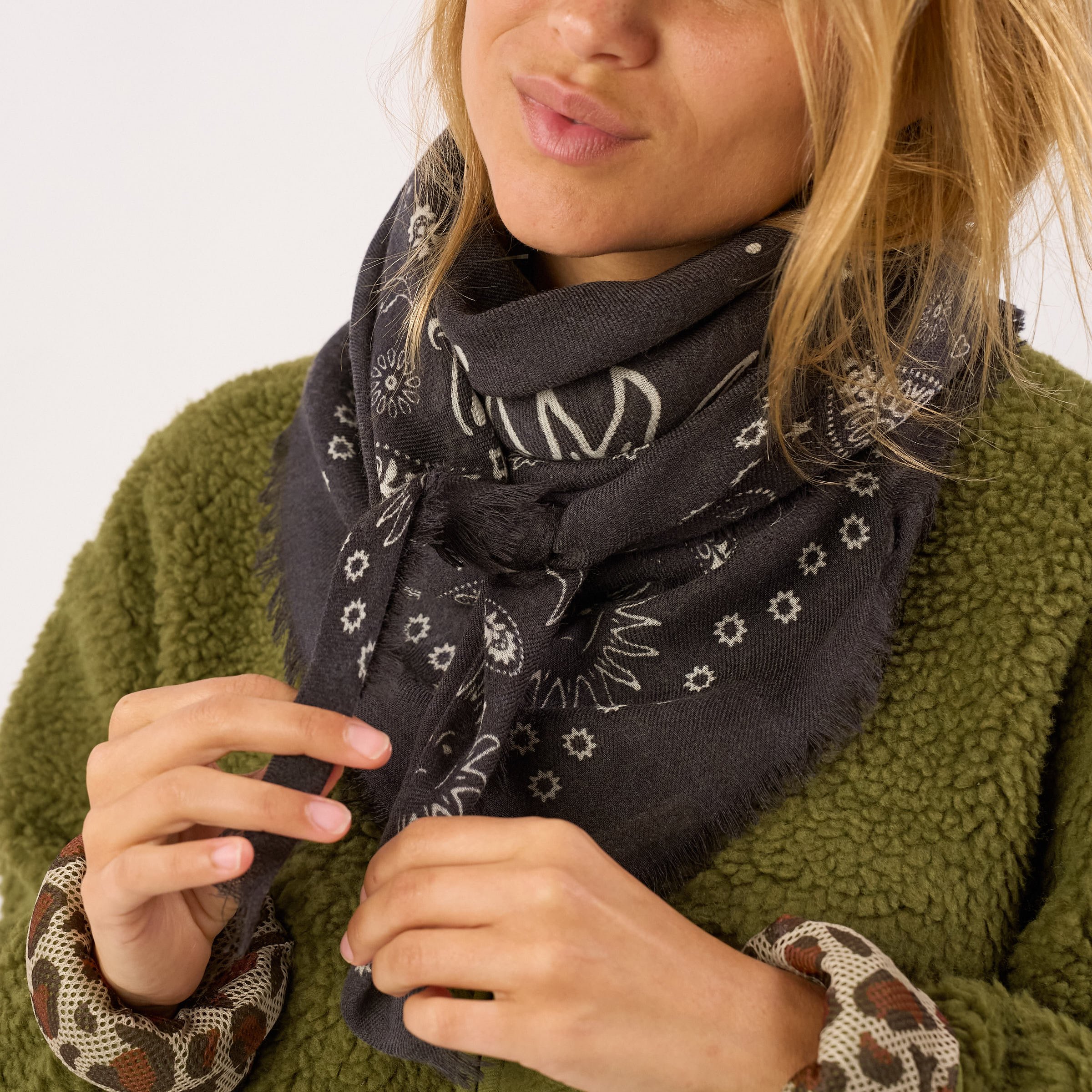Wool scarf | Grey BILLYBELT Women