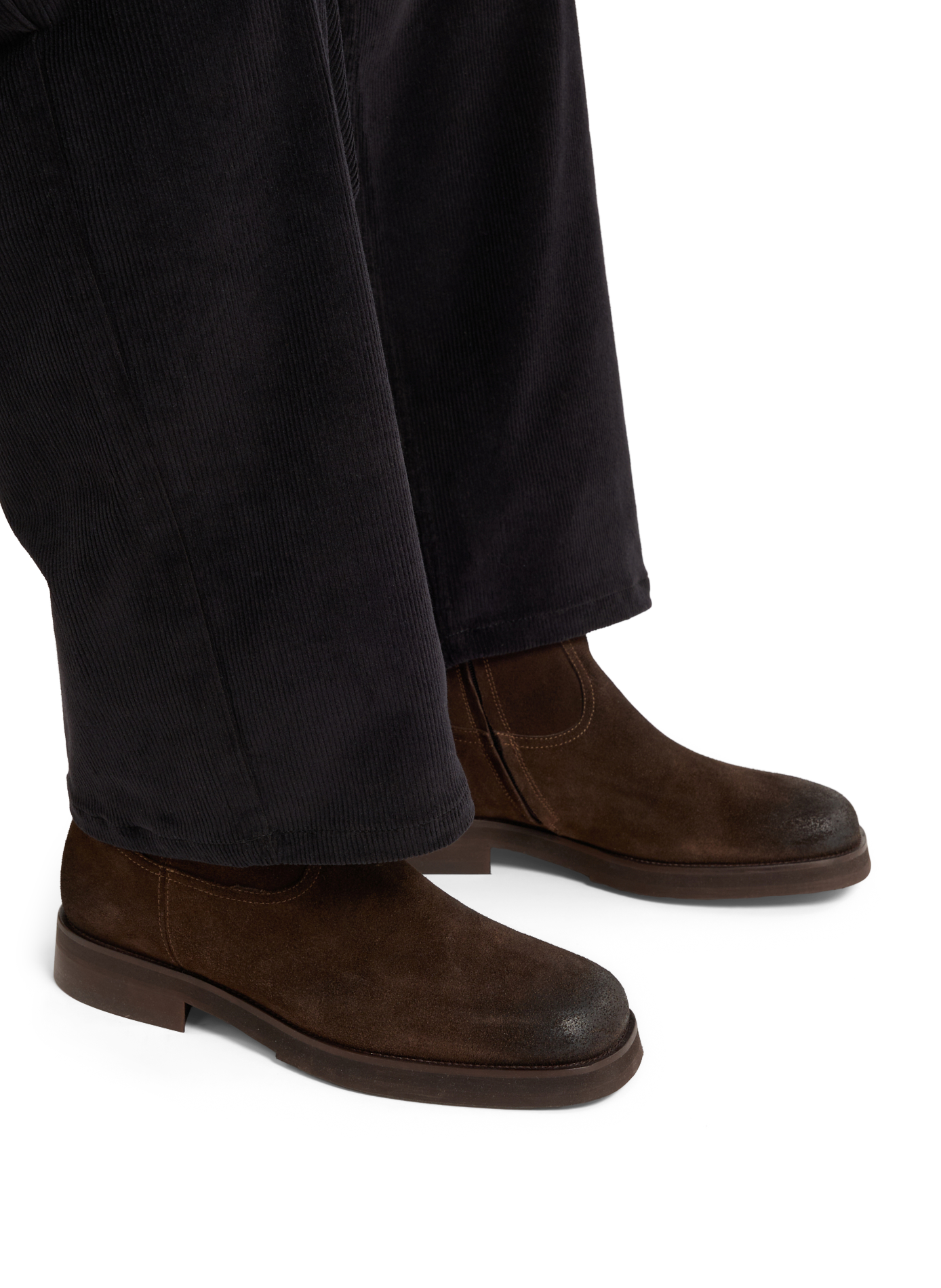Velvet leather mid-calf boots SAISON 1865 Brown