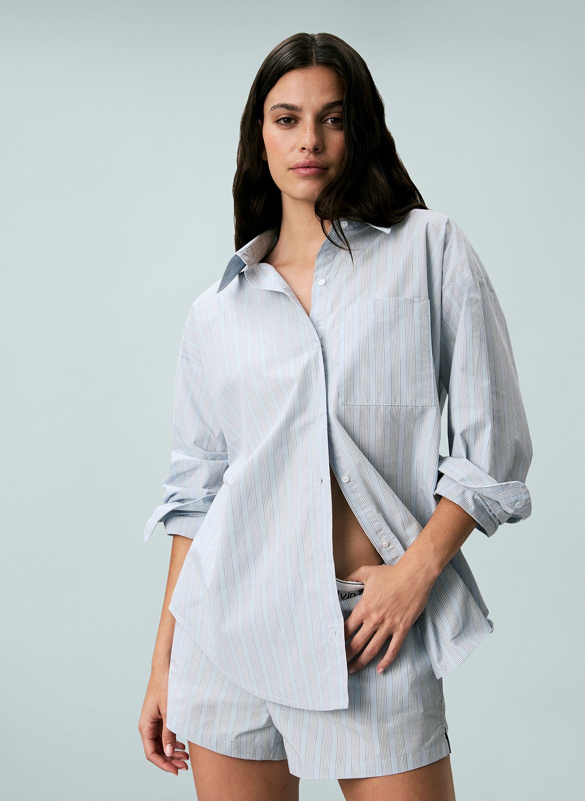 Chemise ample en coton CALVIN KLEIN UNDERWEAR Bleu