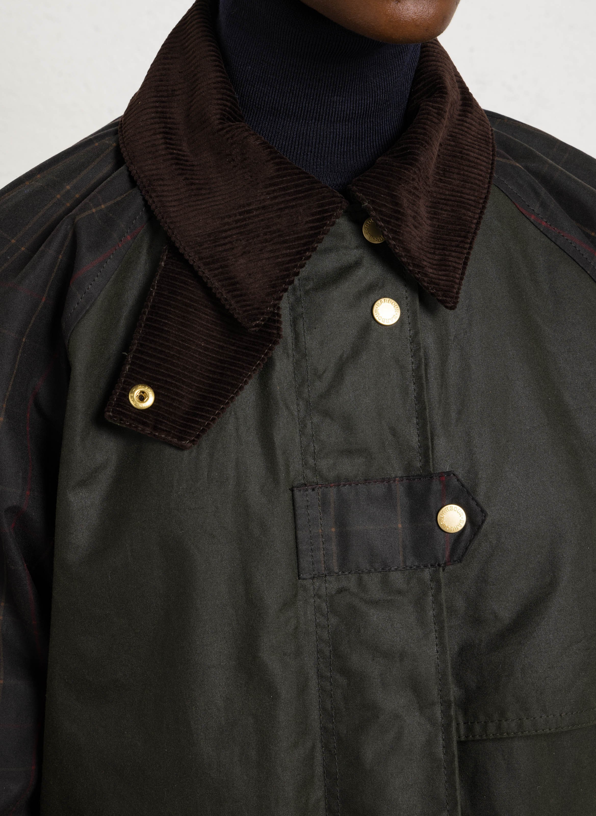 Gerader Parka mit klassischem Kragen aus Baumwolle BARBOUR Khaki