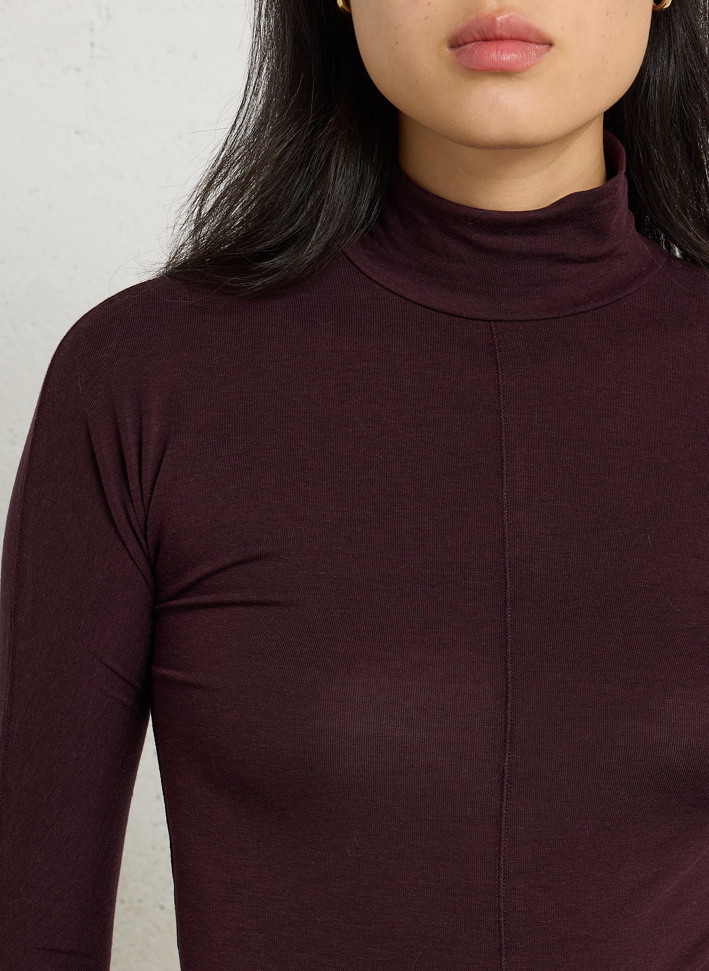 Eng anliegendes Rollkragen-T-Shirt uni BELLEROSE Rot
