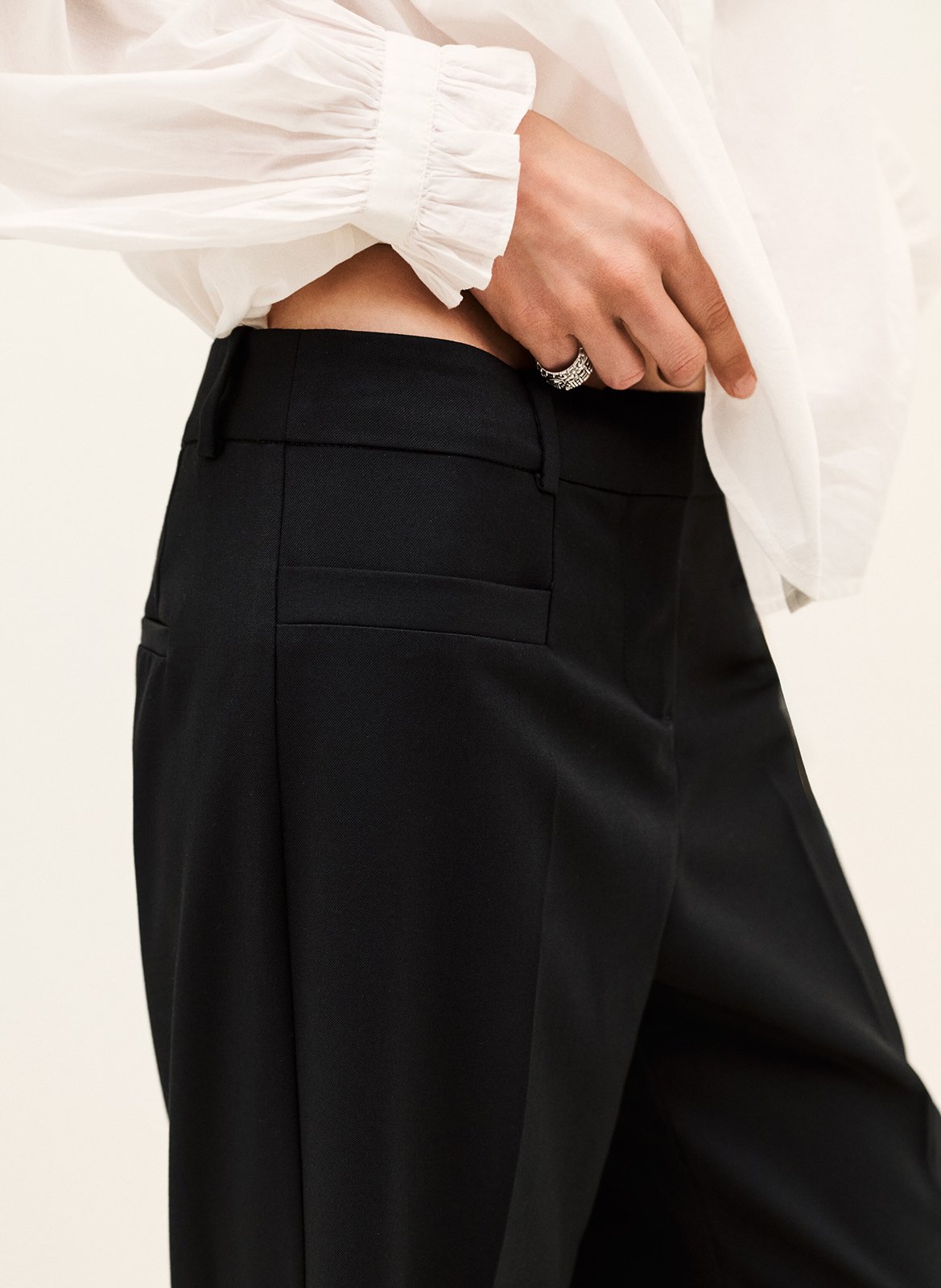 Pantalon tailleur droit uni BA&SH Noir