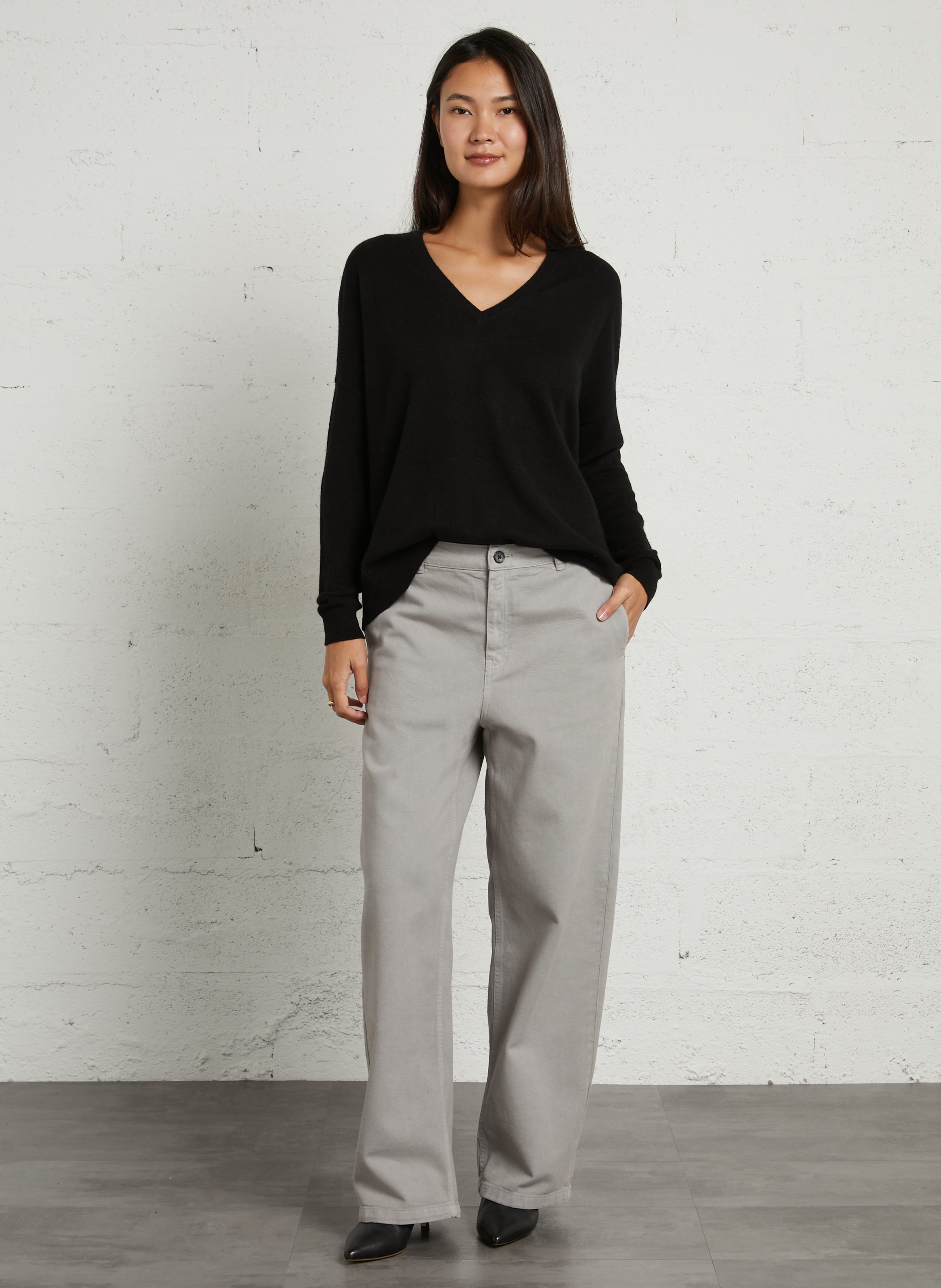 Weit geschnittener Kaschmirpullover SUD EXPRESS Schwarz