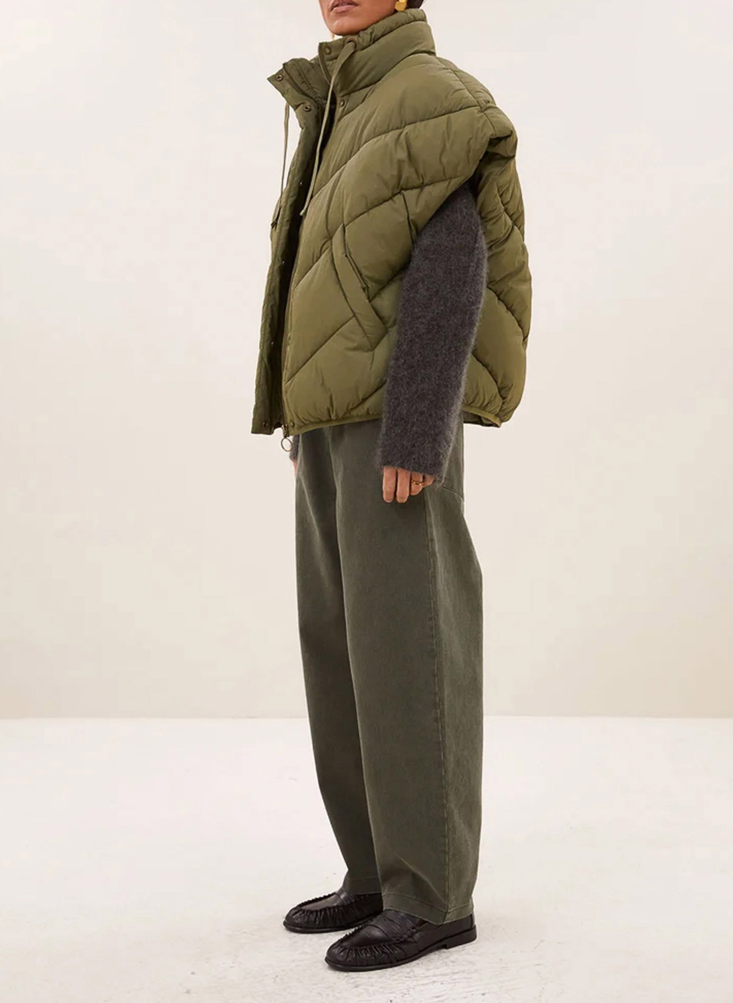 Doudoune oversize sans manche BY BAR Vert