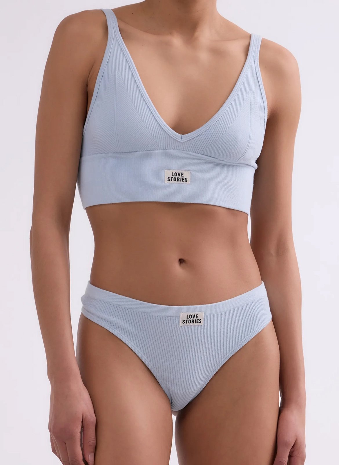 Bralette triangle en maille unie LOVE STORIES Bleu