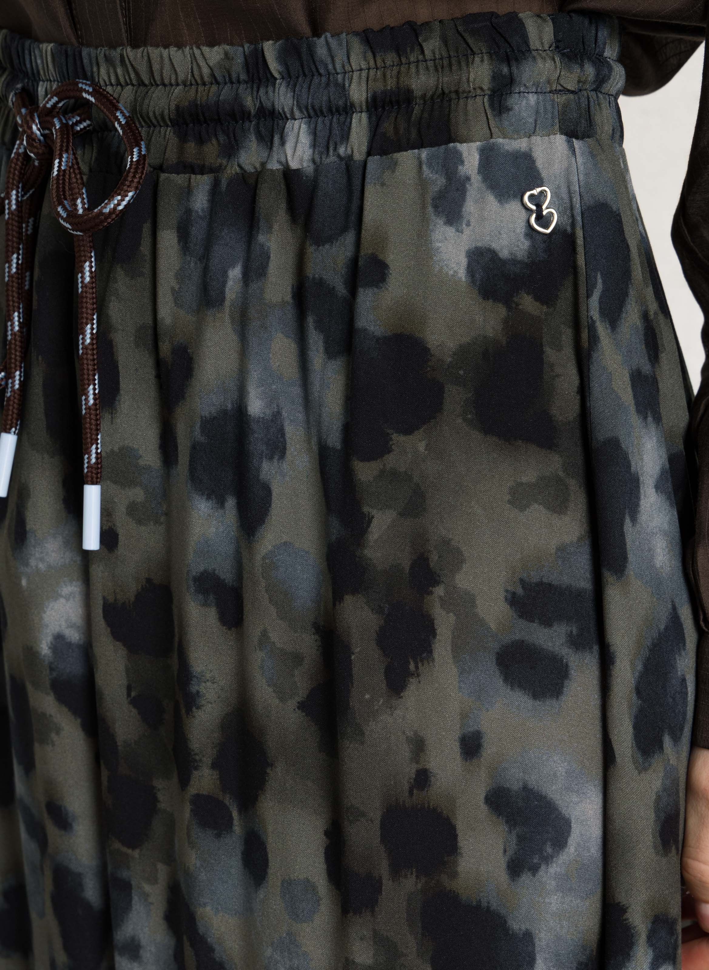 Gerende rok met print PLEASE Blauw