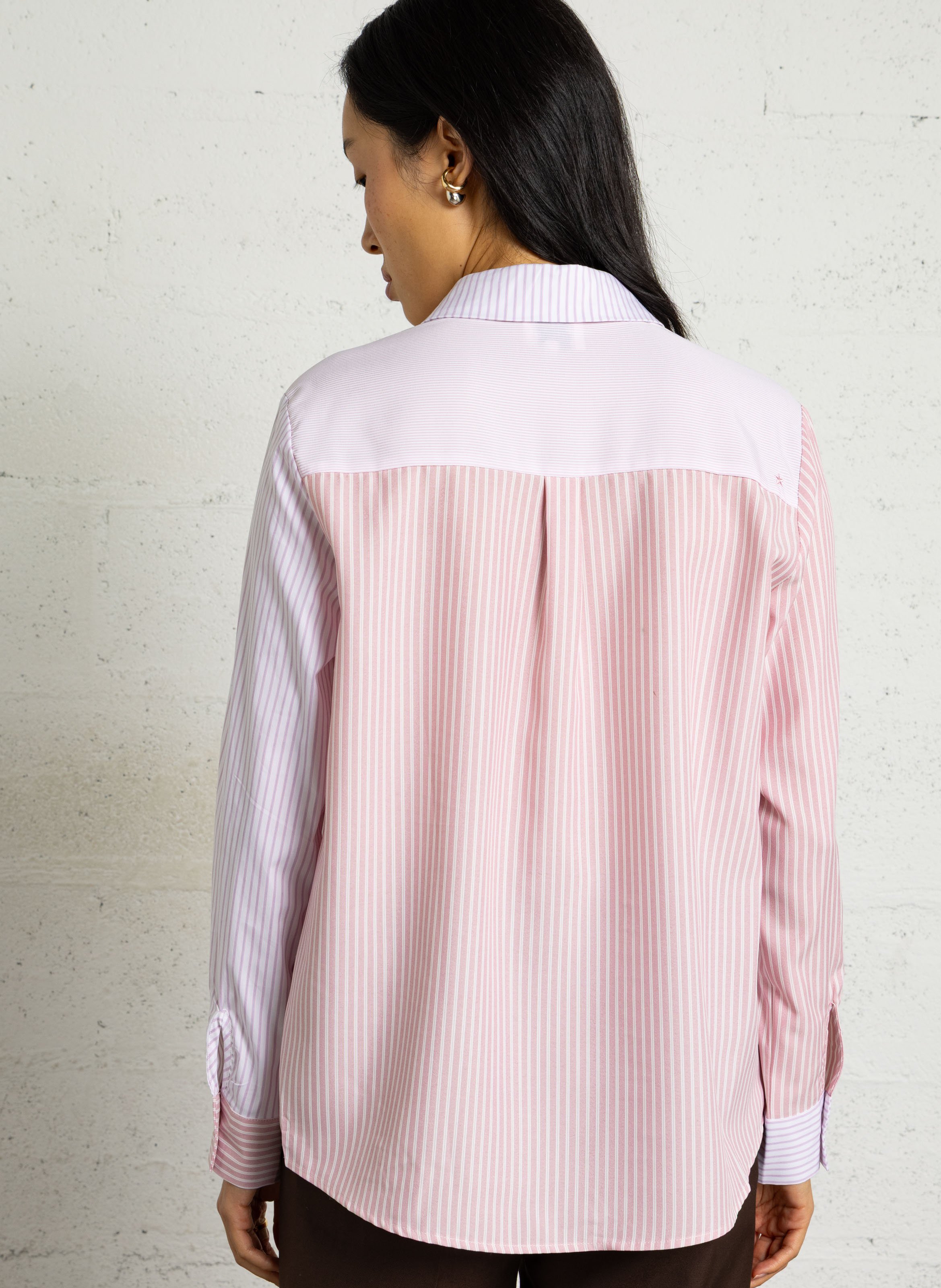 Gerade Streifenbluse aus Baumwollmischung LA PETITE ETOILE Rosa