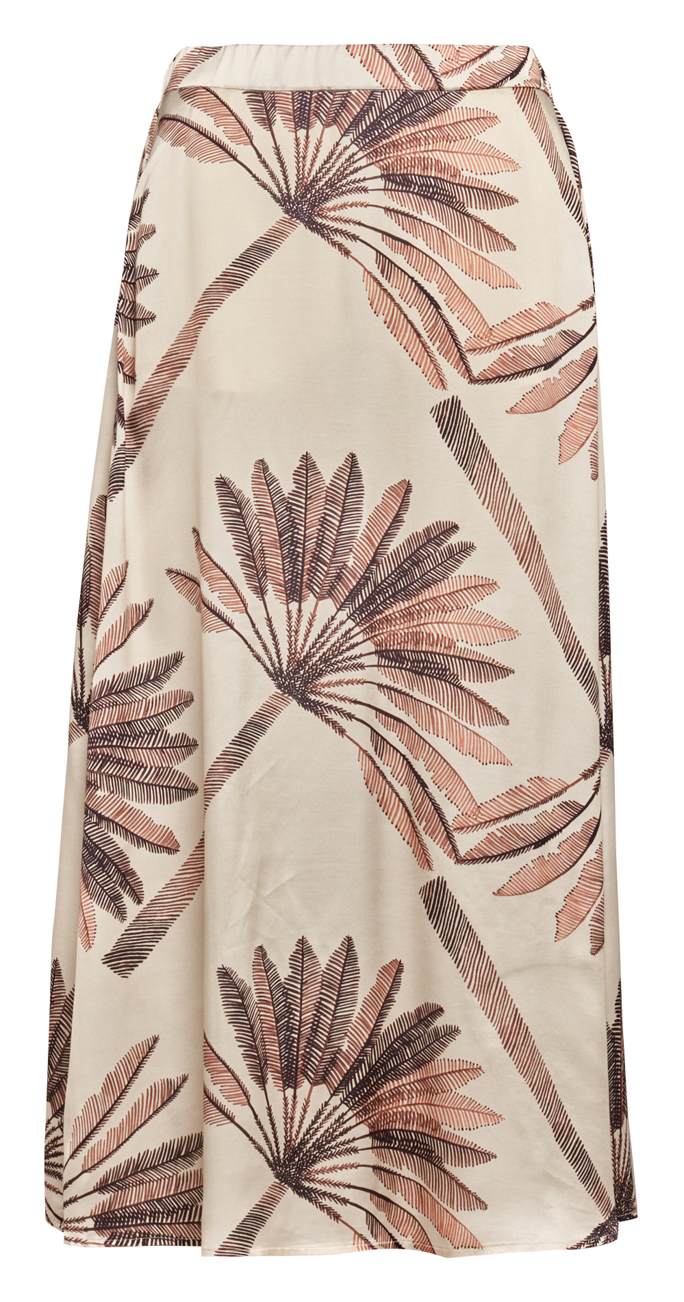 Jupe mi-longue imprimée  DIEGA Beige