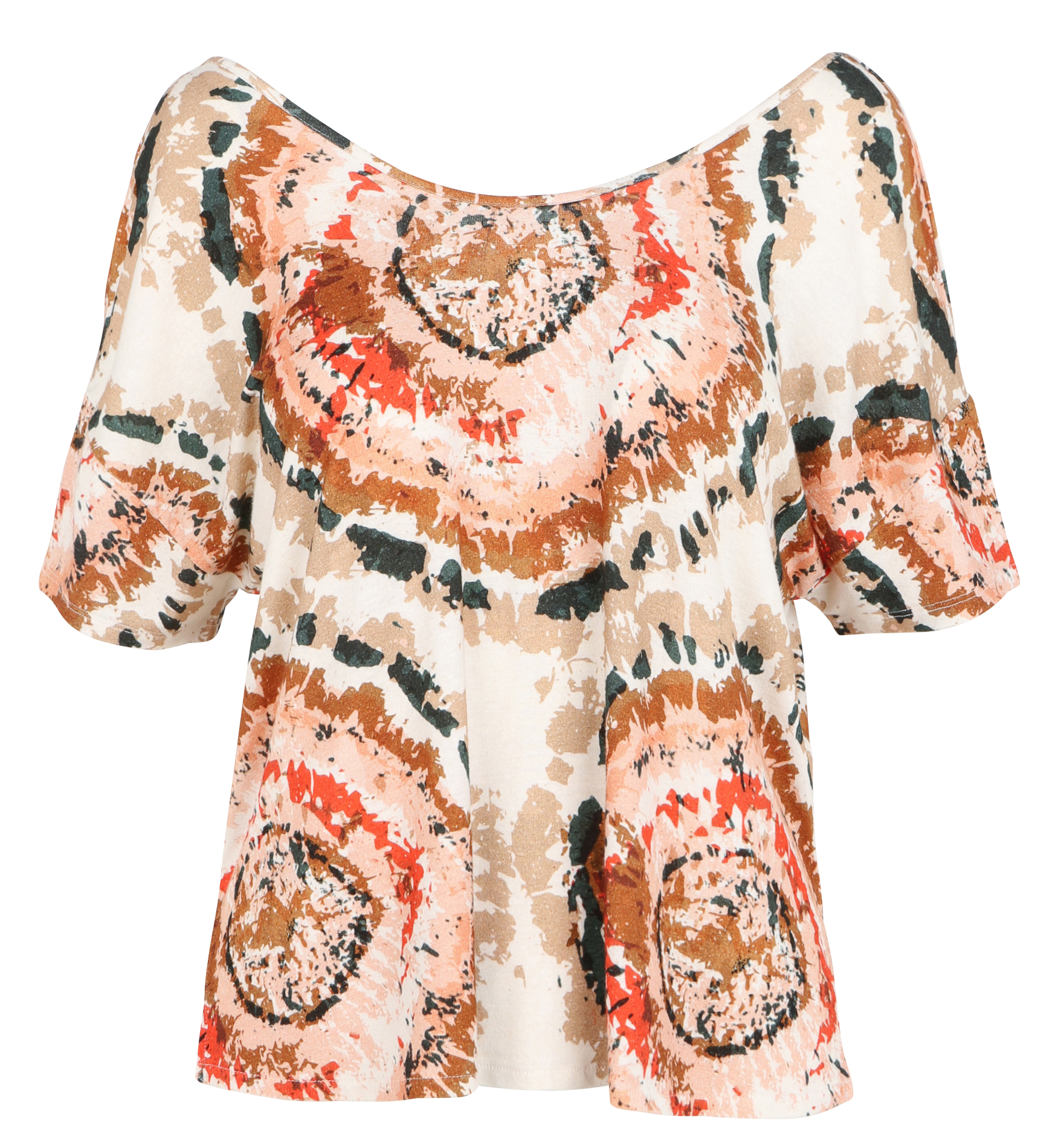 Tee-shirt col bateau imprimé MAJESTIC FILATURES Multicolore