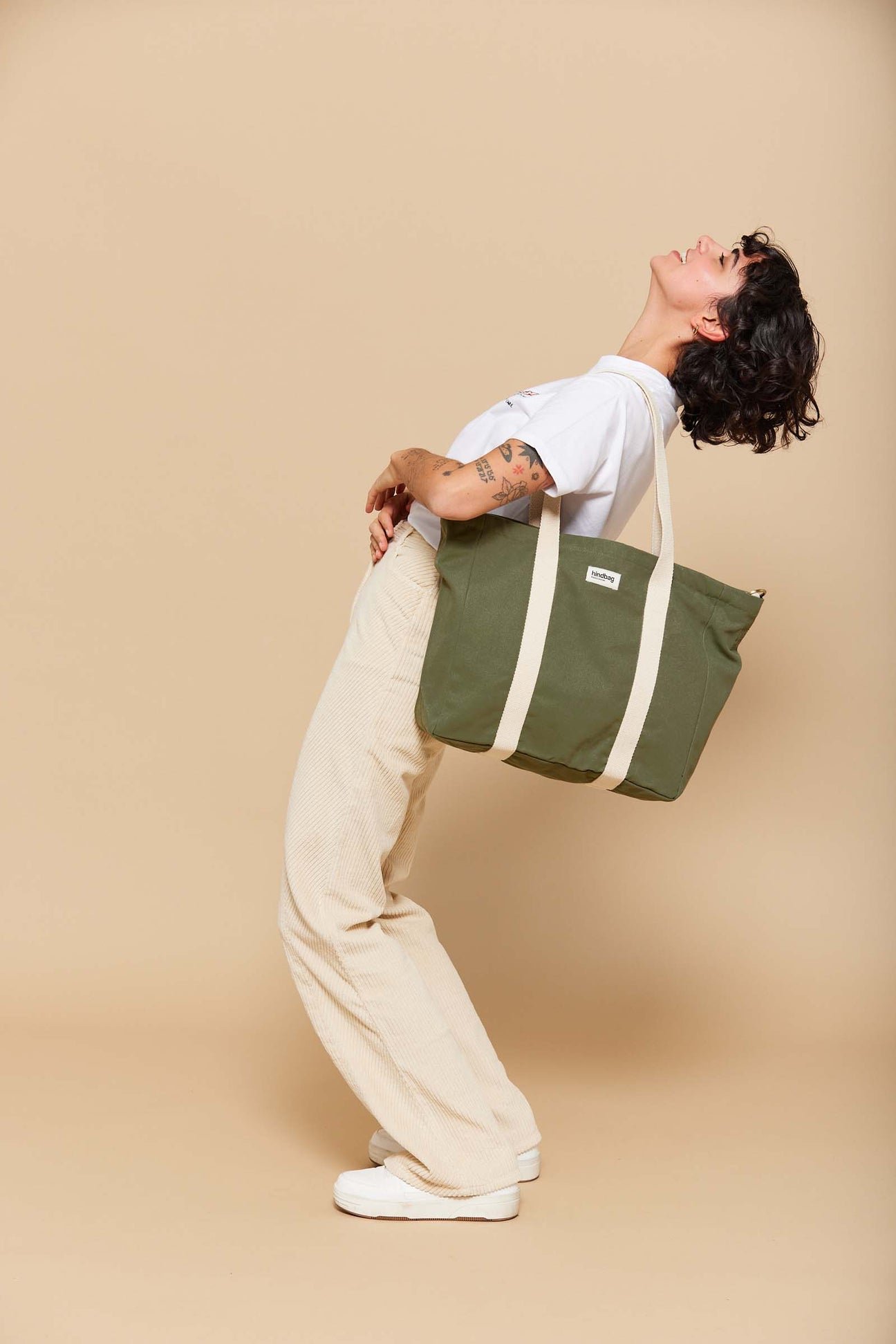 Cotton tote bag HINDBAG Khaki