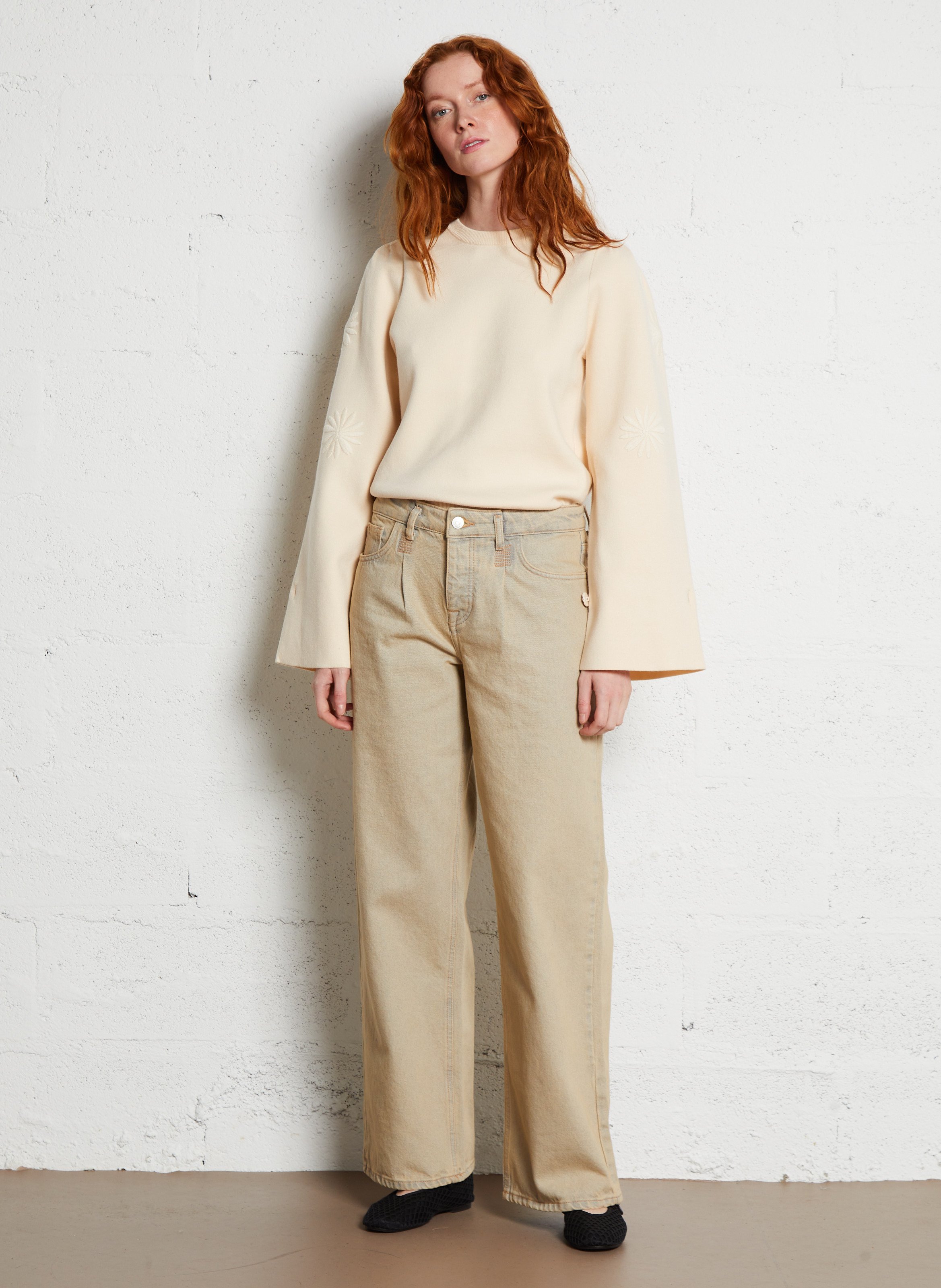 Katoenen bootcut jeans FABIENNE CHAPOT Beige