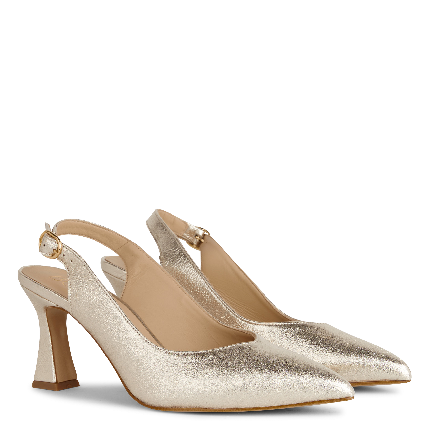 Slingback pump van leer BOCAGE Goudkleurig