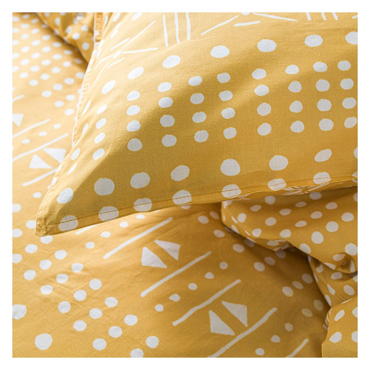 Parure de lit  imprimé ethnik en coton TODAY LINGE DE MAISON Jaune