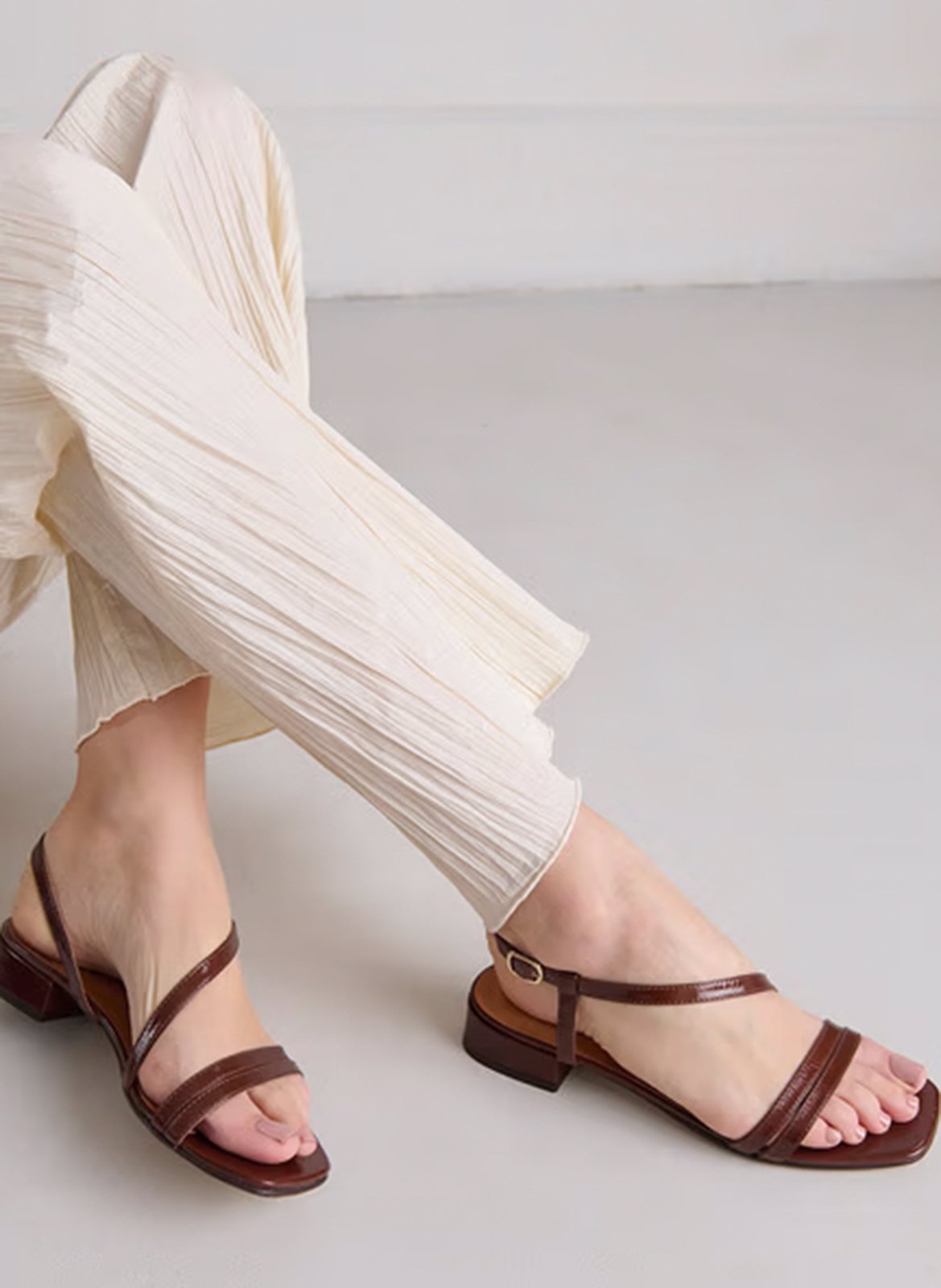 Alice heeled leather sandals JONAK Brown
