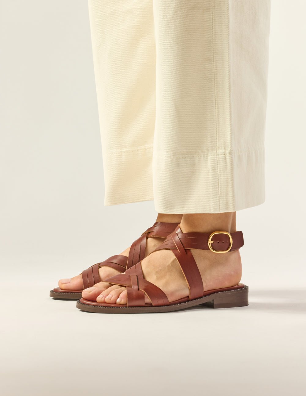 Faux leather sandals ODAJE EX. M.MOUSTACHE Brown
