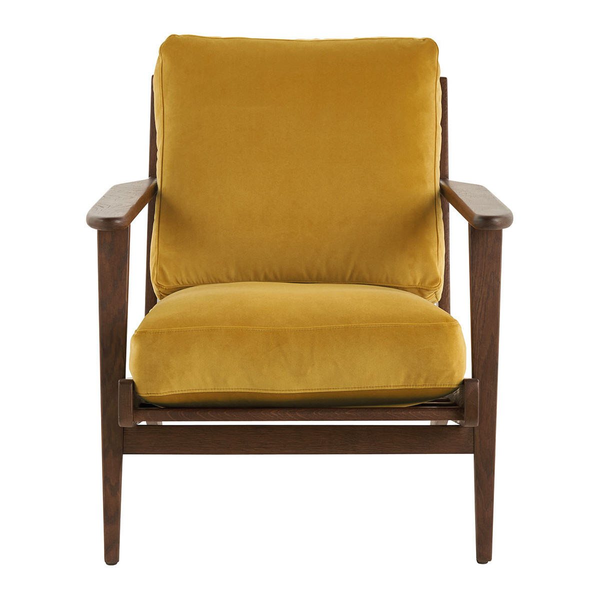 Fauteuil jules en velours - safran BLANC D'IVOIRE Jaune