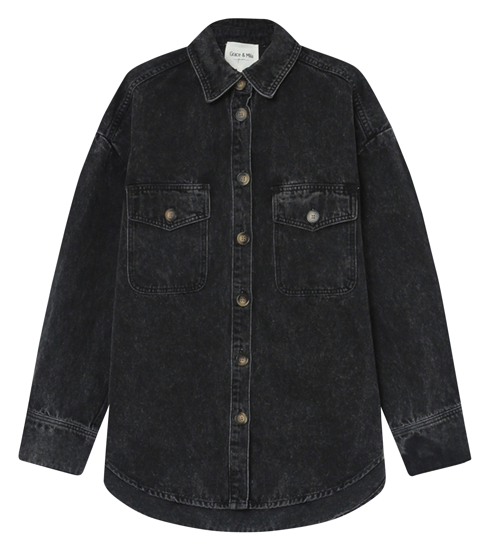 Classic Cotton Shirt GRACE ET MILA Black