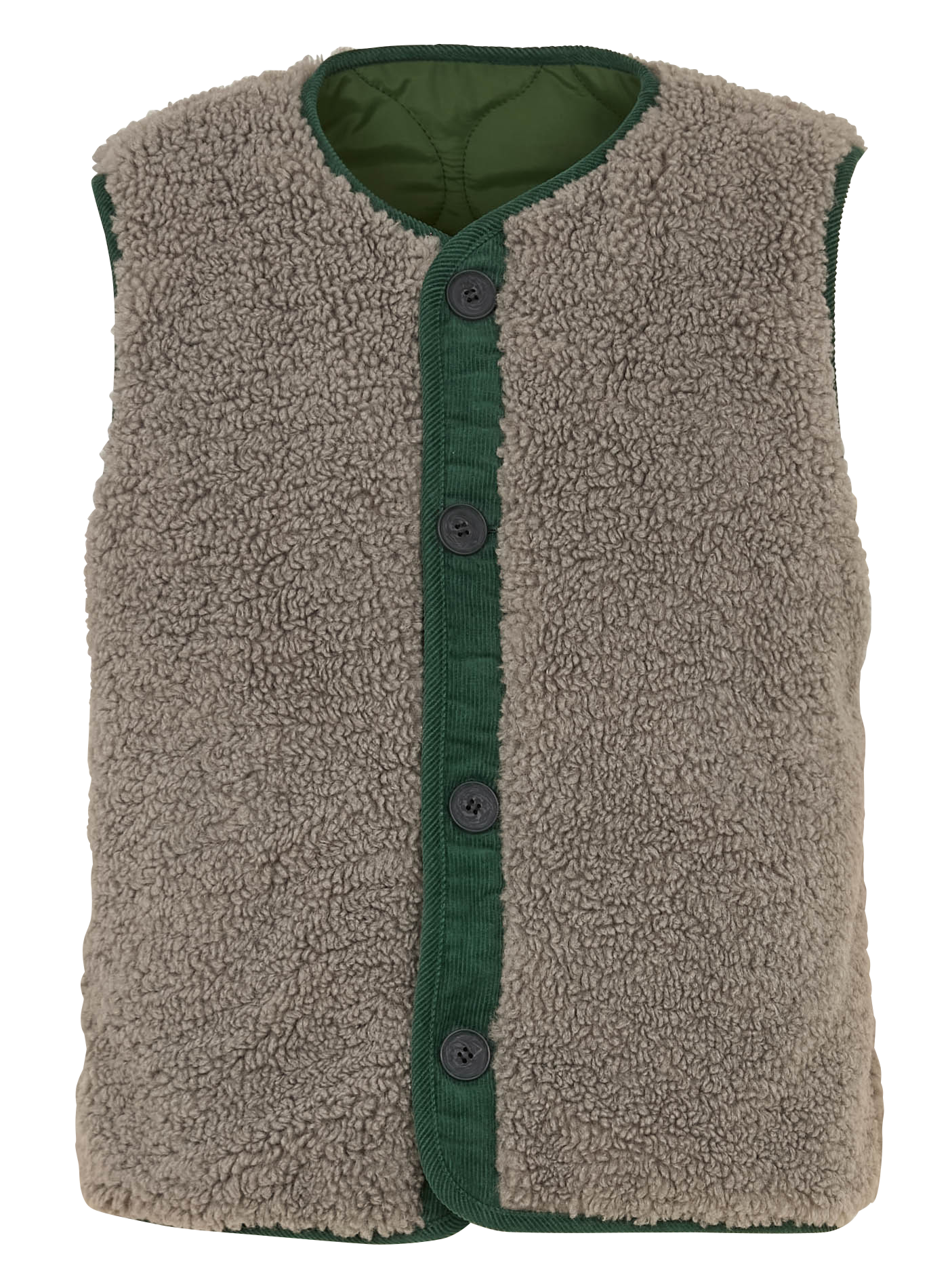 Veste sans manches courte réversible NICE THINGS Kaki