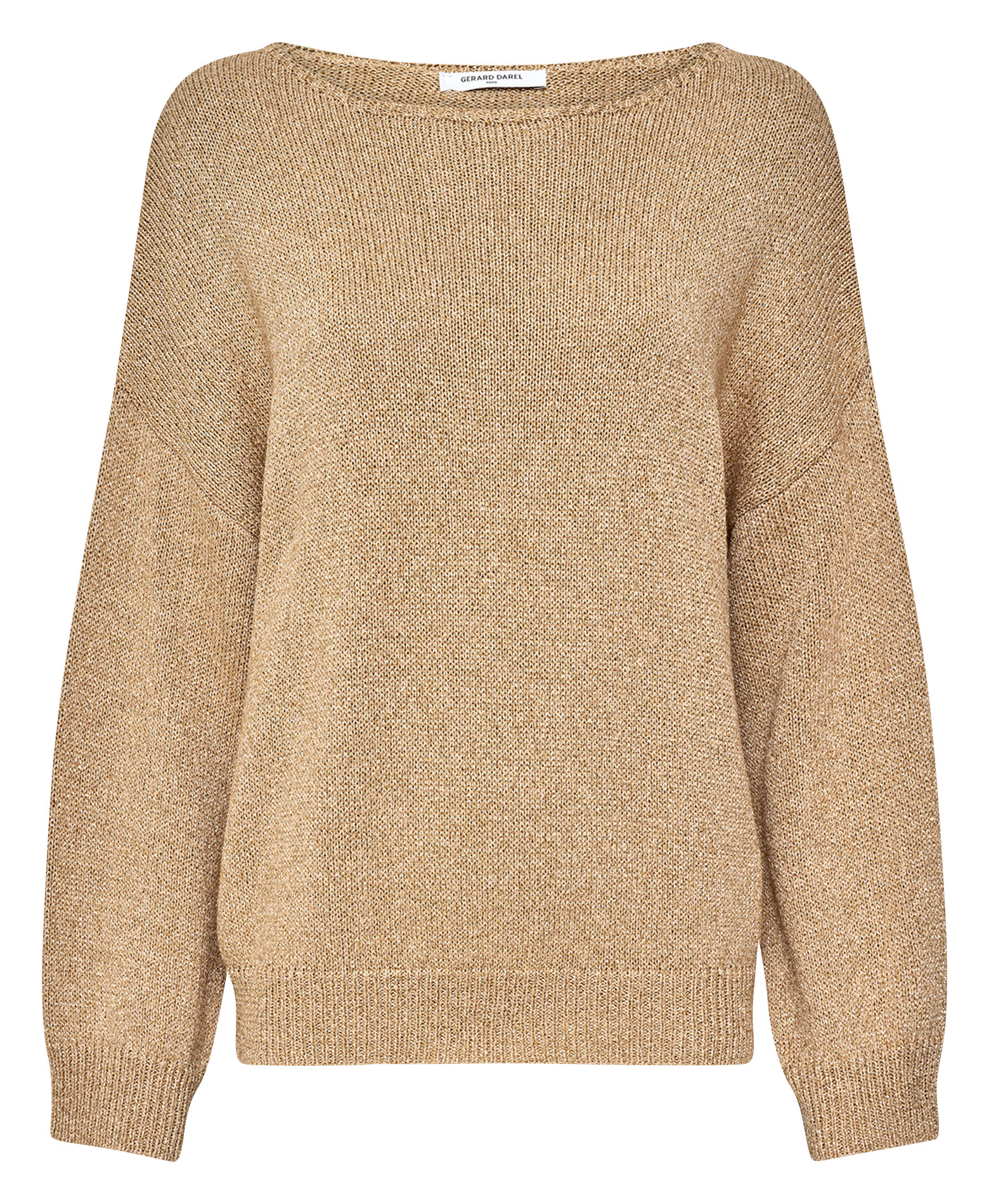 Pull ample col bateau en maille lurex GERARD DAREL Doré