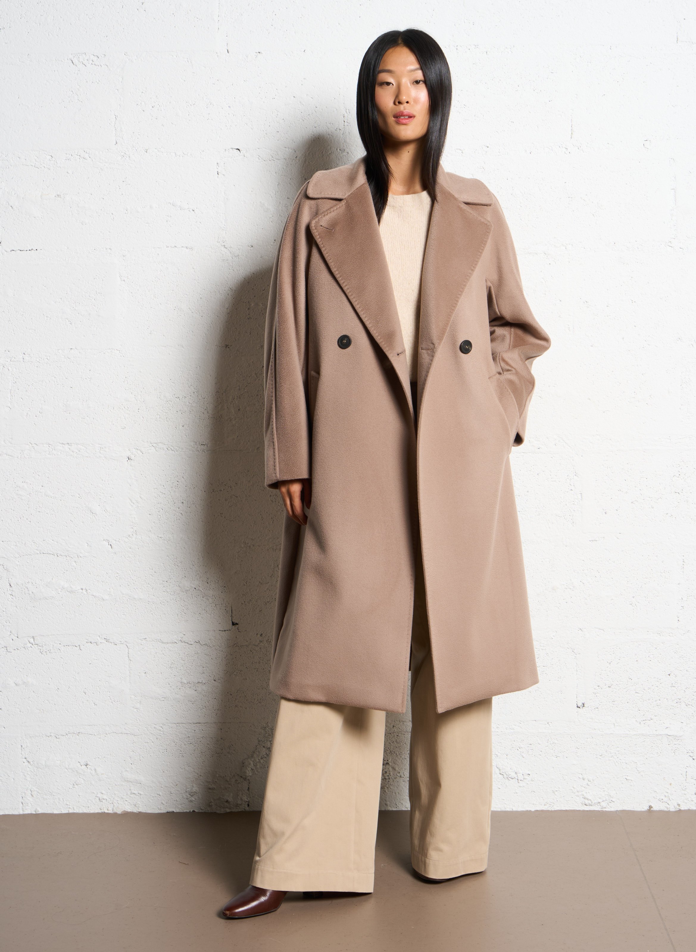 Cocoon-Mantel aus Wolle mit Reverskragen MAX MARA WEEK END Braun