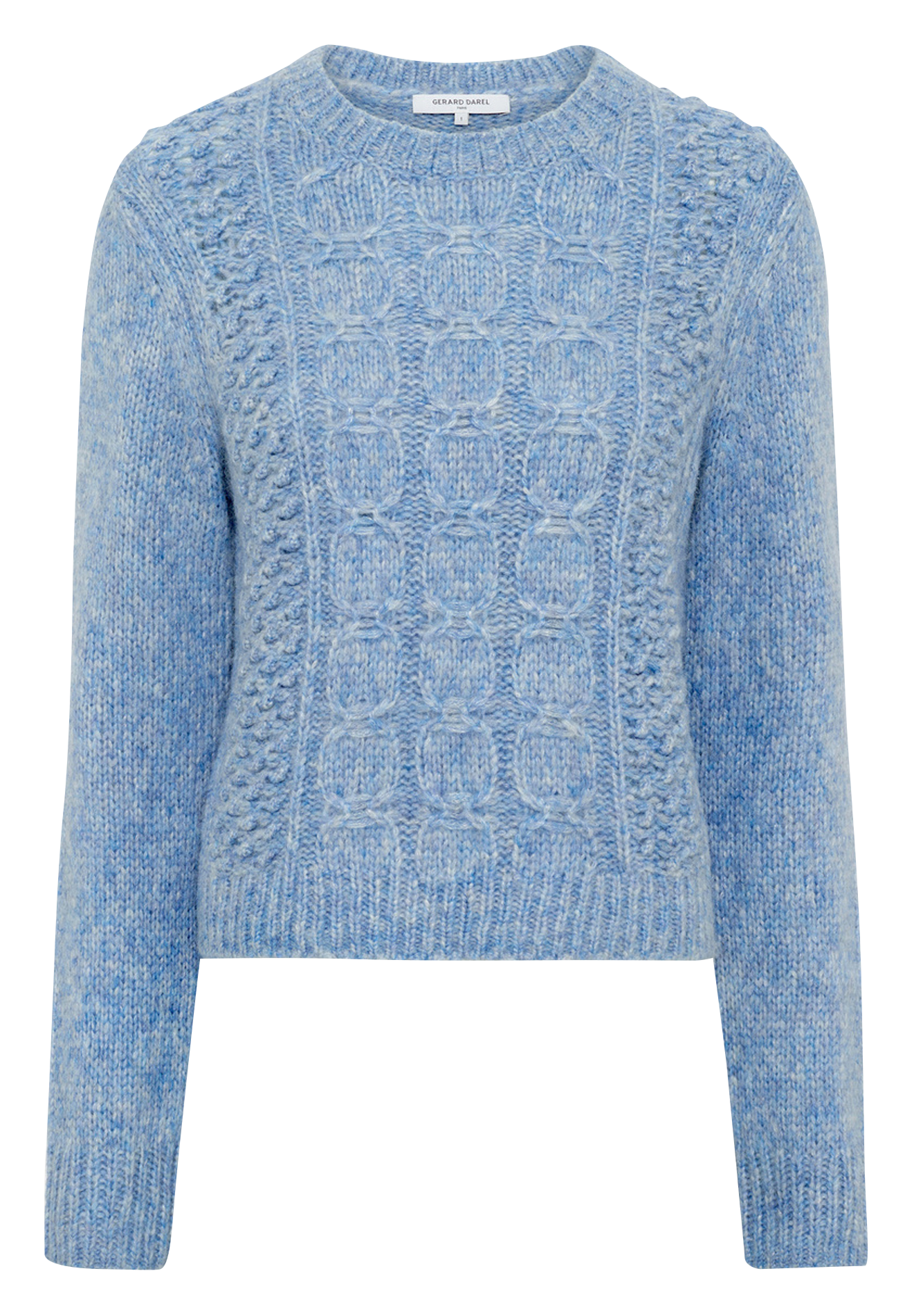 Pull col rond en laine mélangée GERARD DAREL Bleu