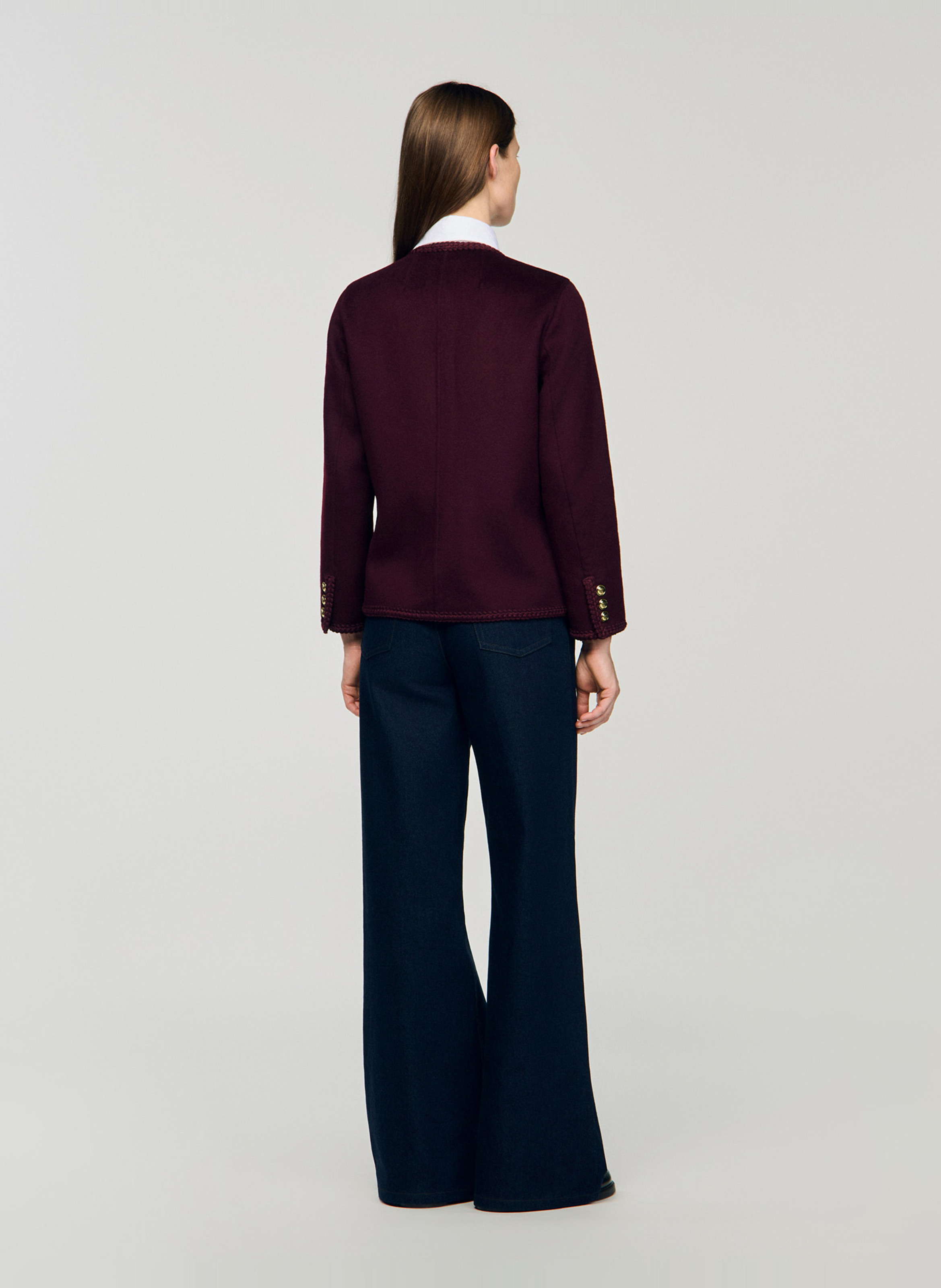 Jas van alpacawol SANDRO Rood