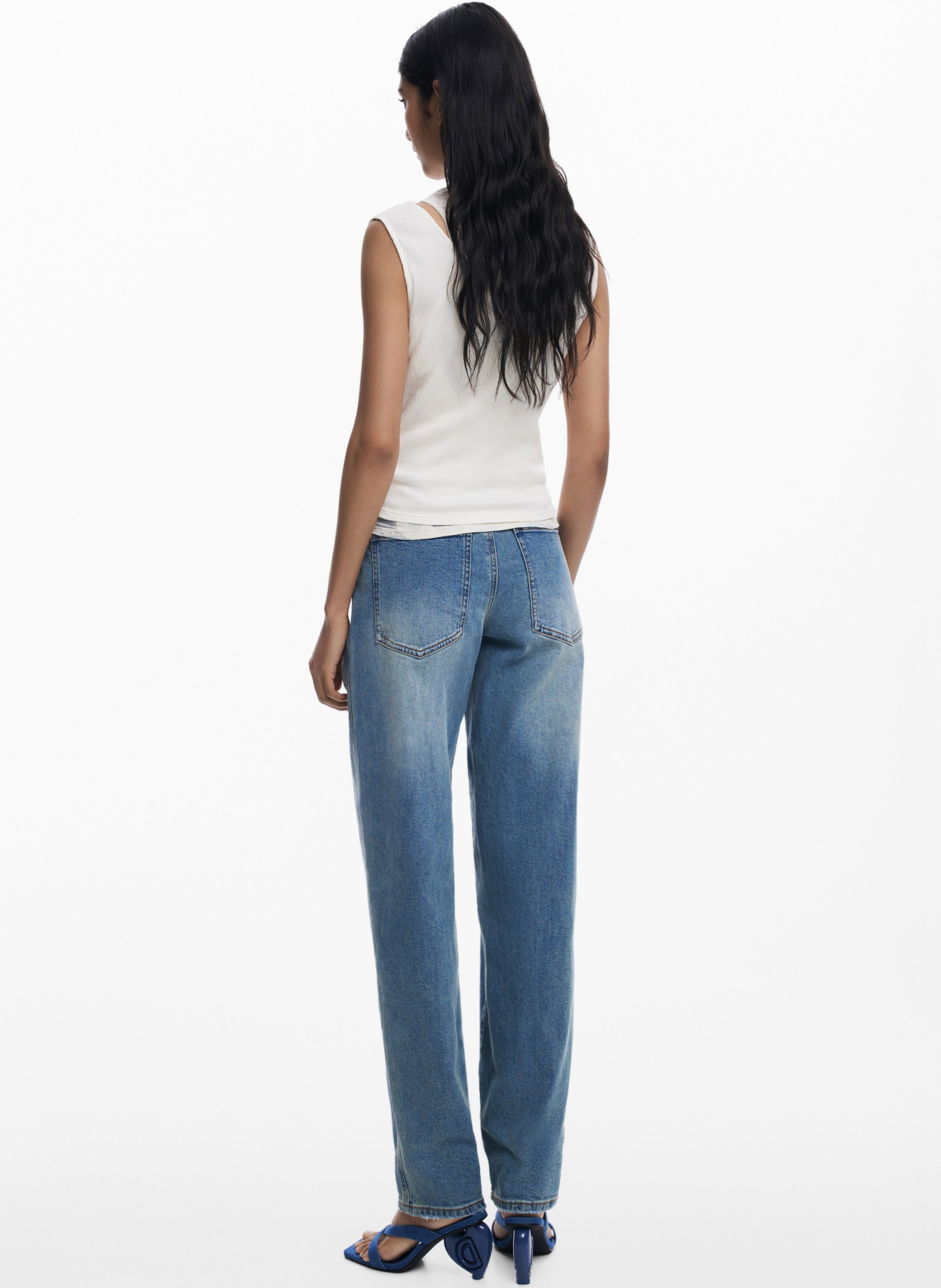 Débardeur double dentelle DESIGUAL Blanc