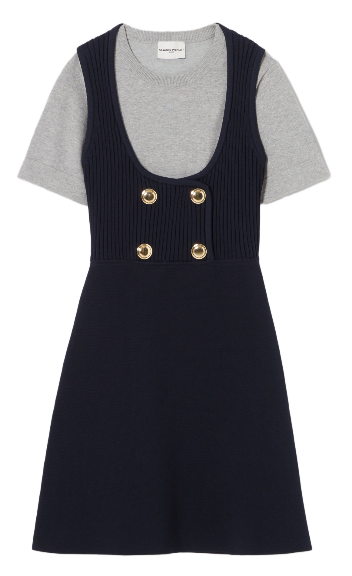 Robe courte col rond en maille CLAUDIE PIERLOT Multicolore