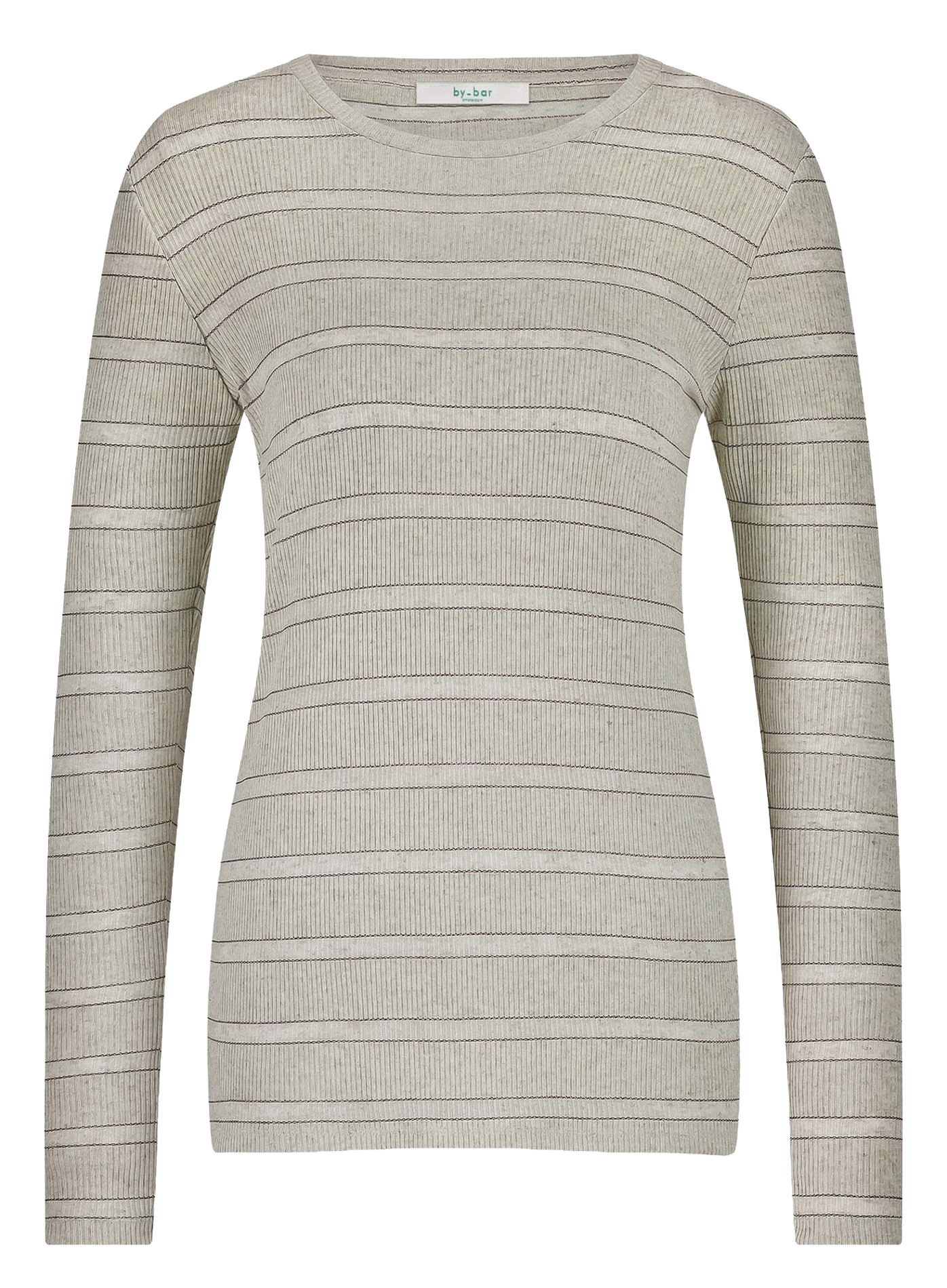 Top met opstaande kraag en print BY BAR Grijs